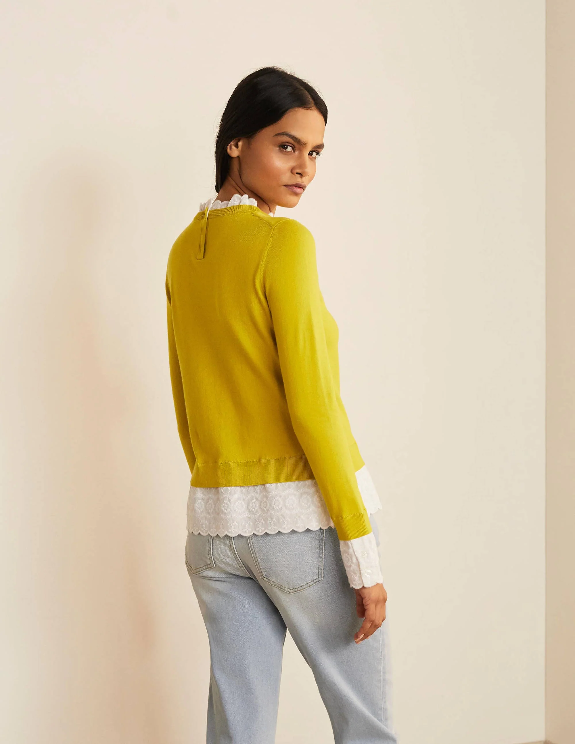 Lauderdale Frill Sweater-Chartreuse - Image 3