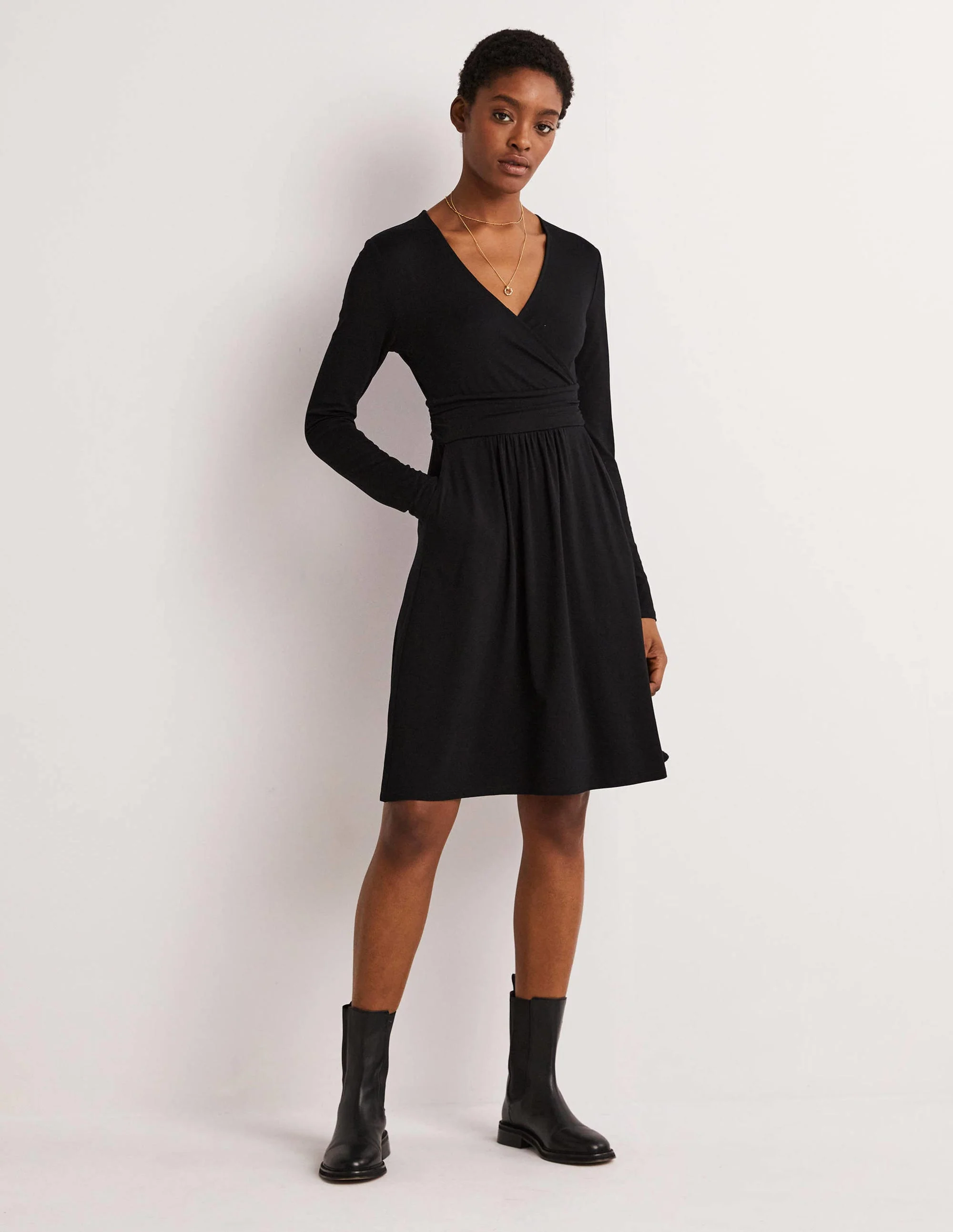 Layla Jersey Dress-Black - Image 5