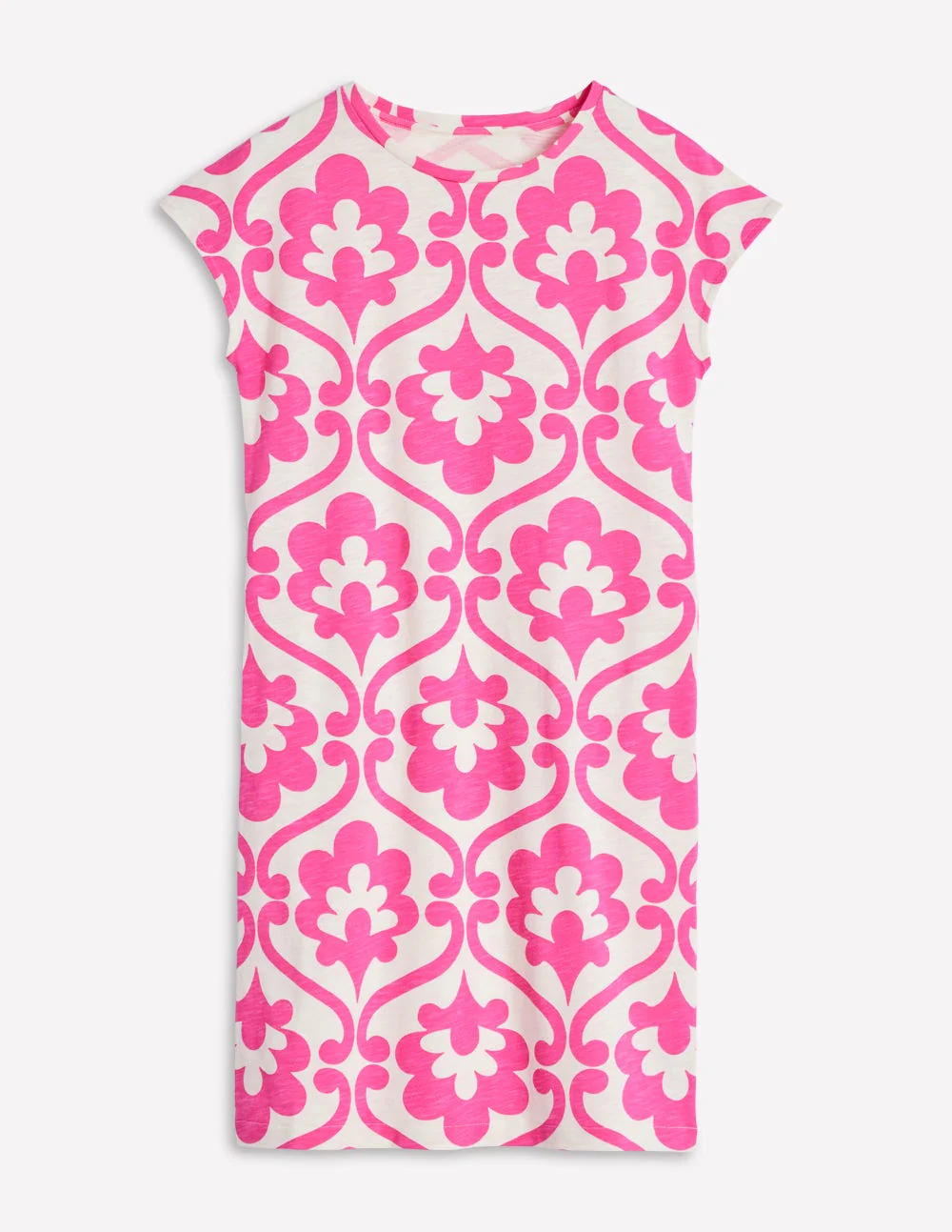 Leah Jersey T-shirt Dress-Carmine Rose, Ivy Trellis - Image 2