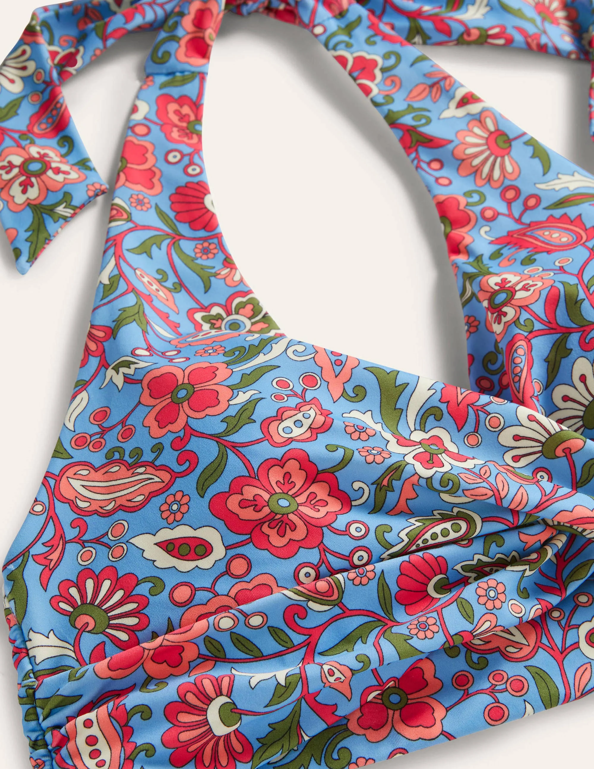 Levanzo Halter Bikini Top-Dusty Blue, Oriental Paradise - Image 5