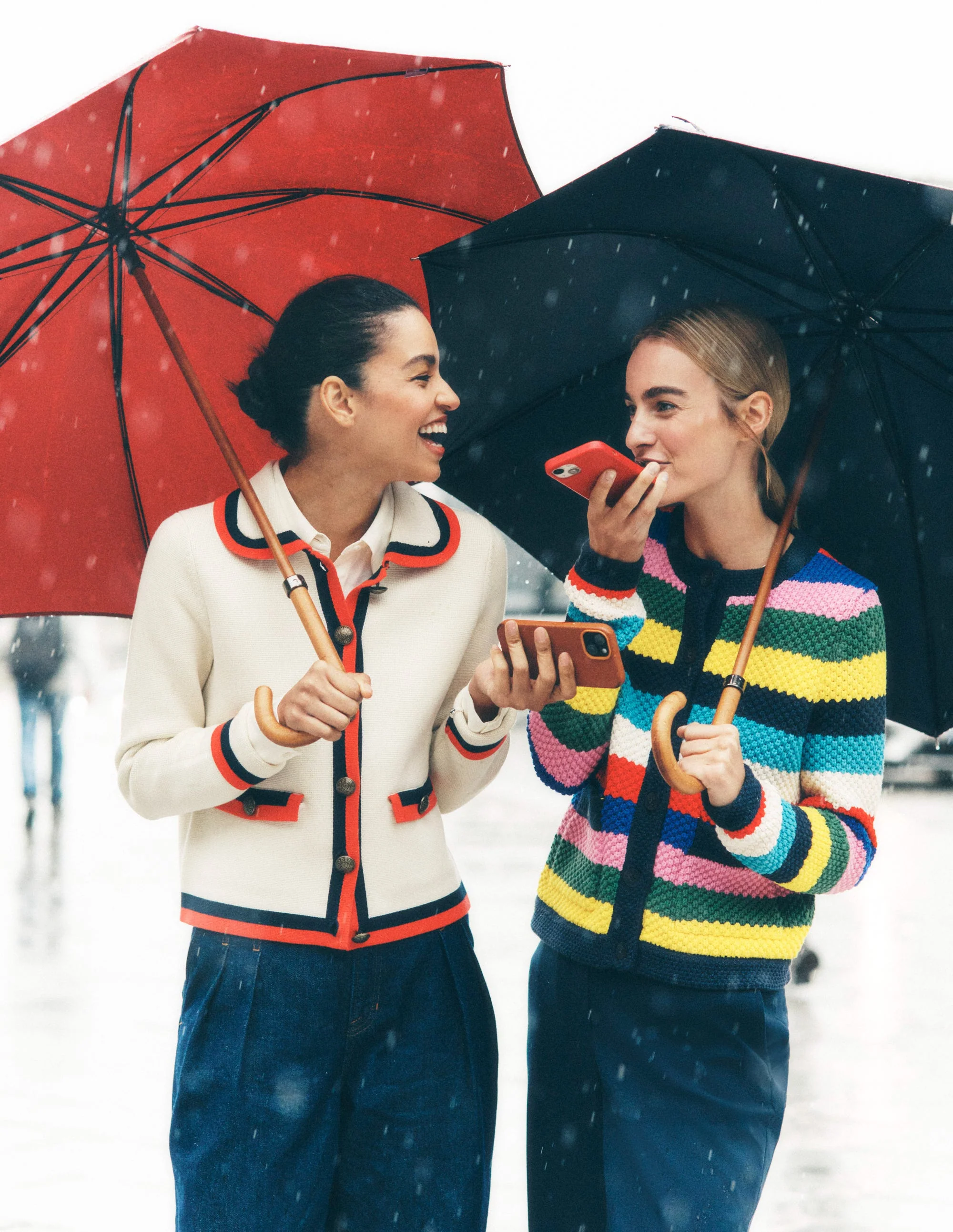 Libby Knitted Jacket-Poppy Red, Blue Multi - Image 7
