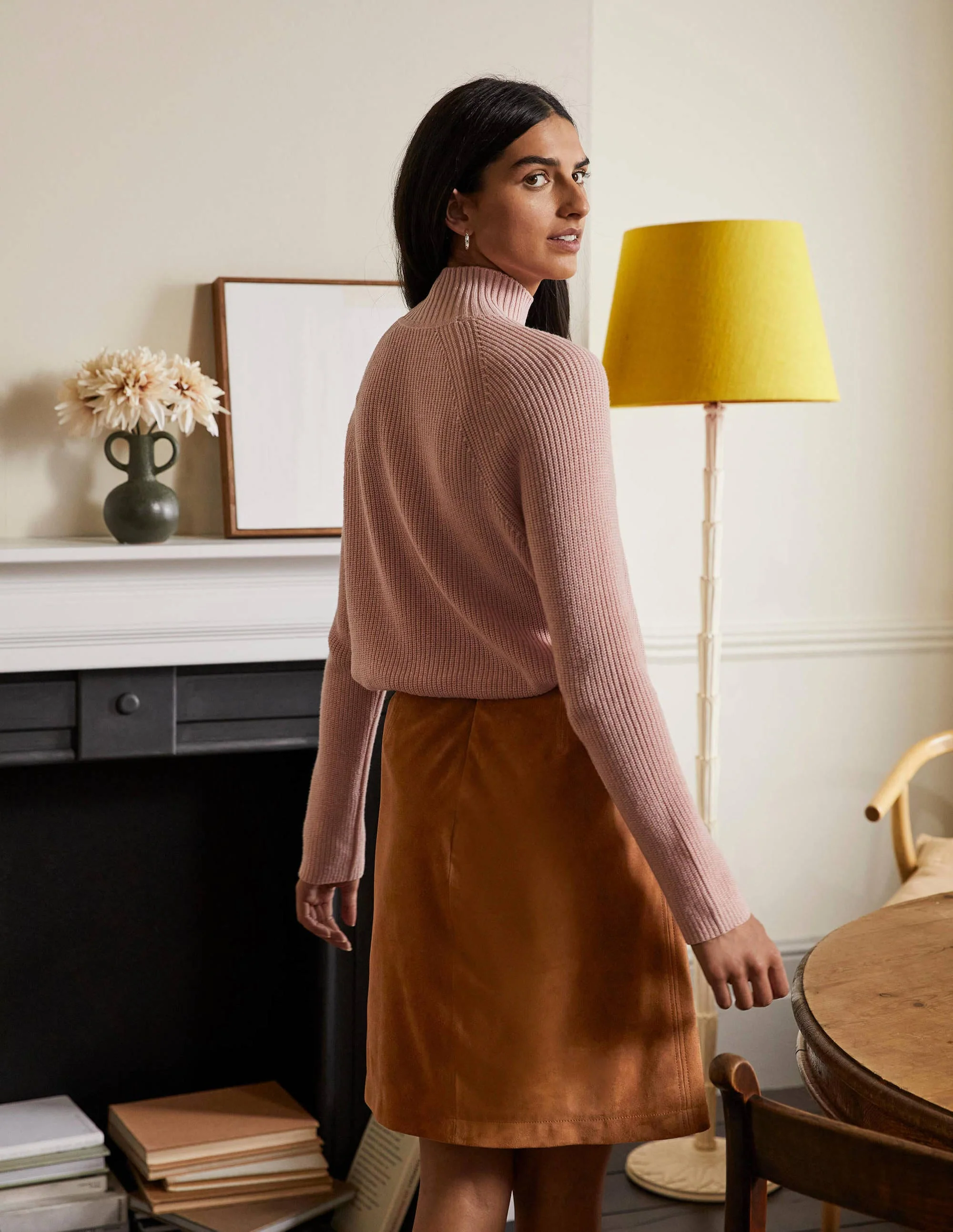 Lilian Suede Mini Skirt-Camel - Image 2