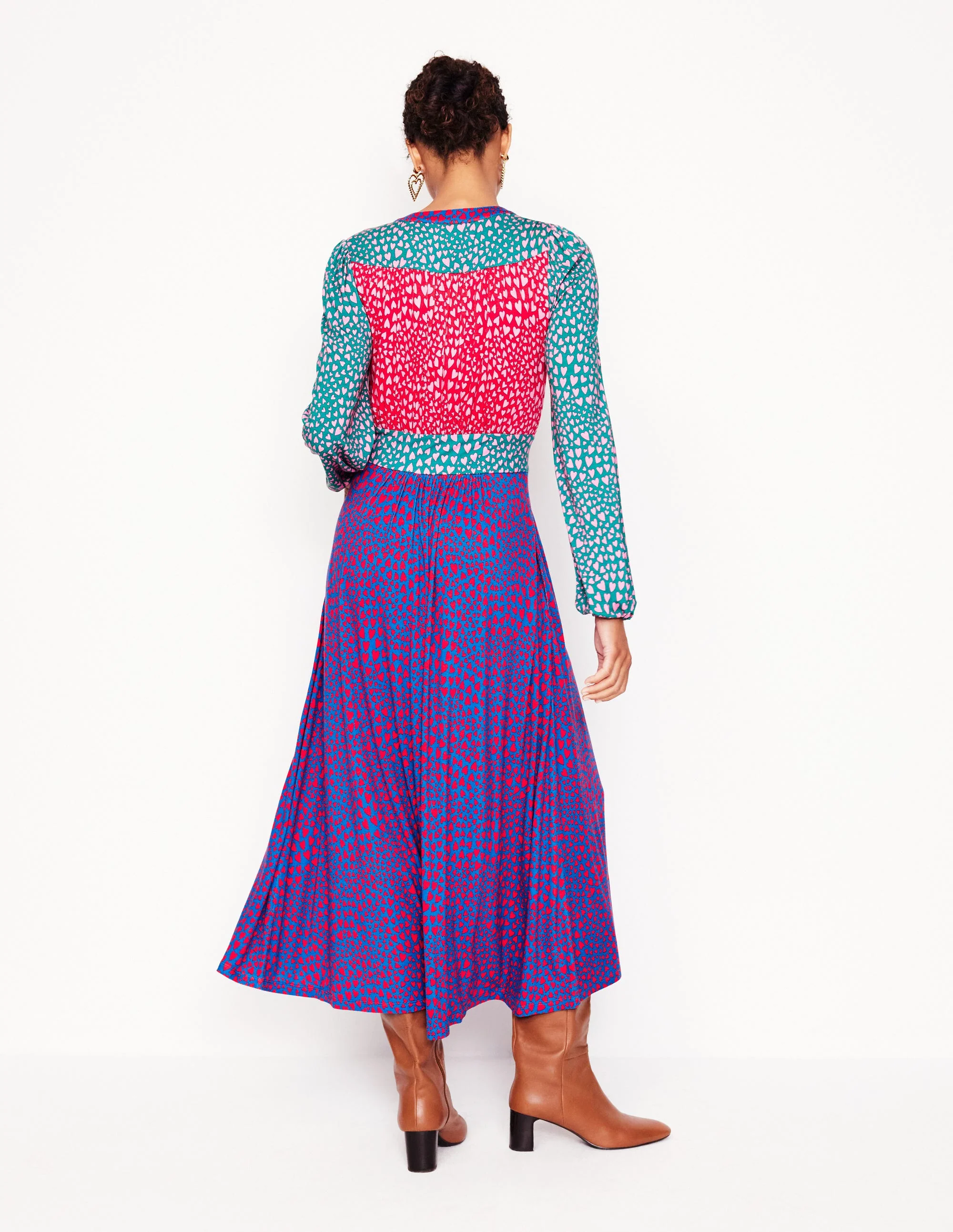Lily Long Sleeve Midi Dress-Multi, Heart Cluster - Image 4
