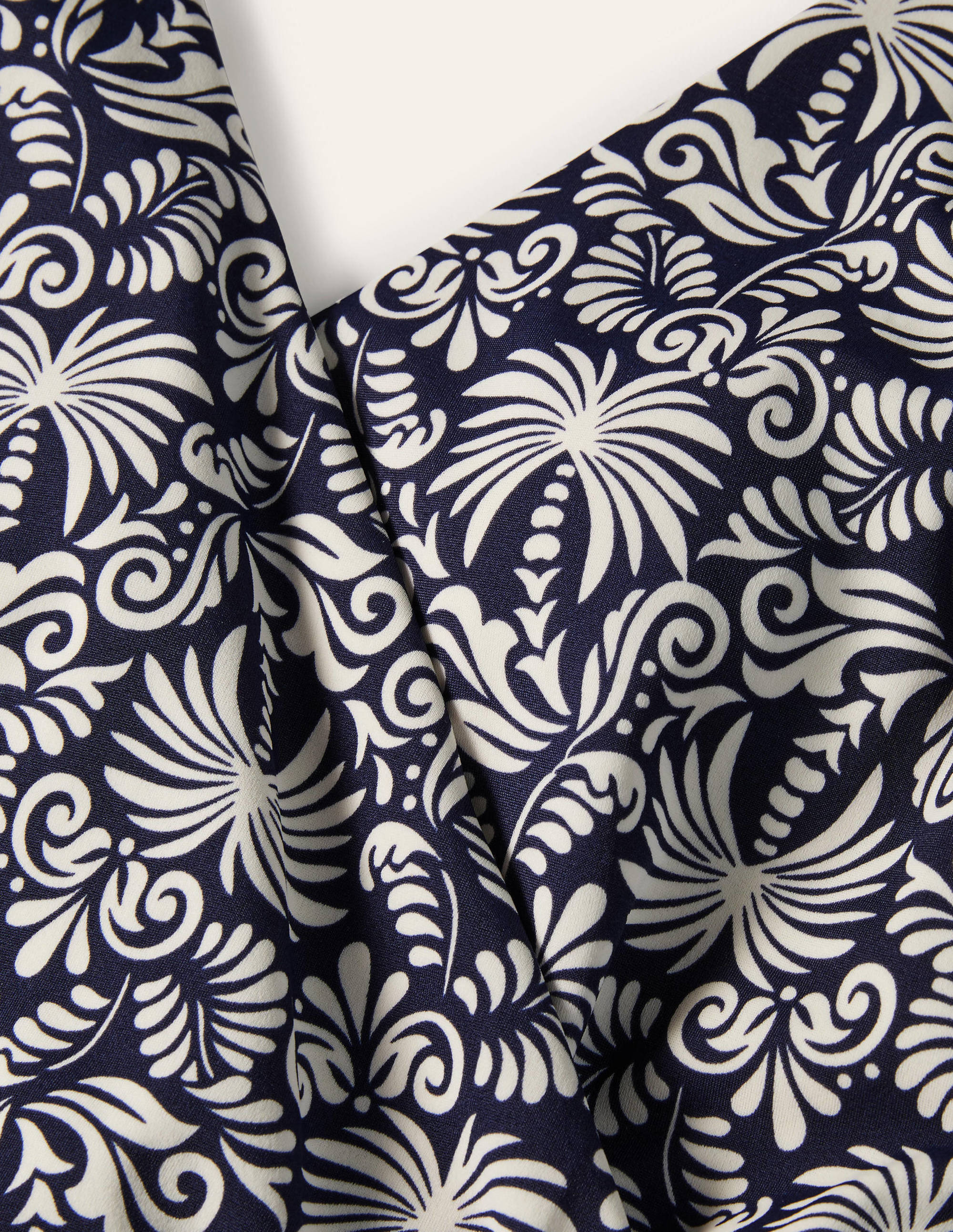 Limnos Wrap Swimsuit-French Navy, Exotic Palm - Image 7