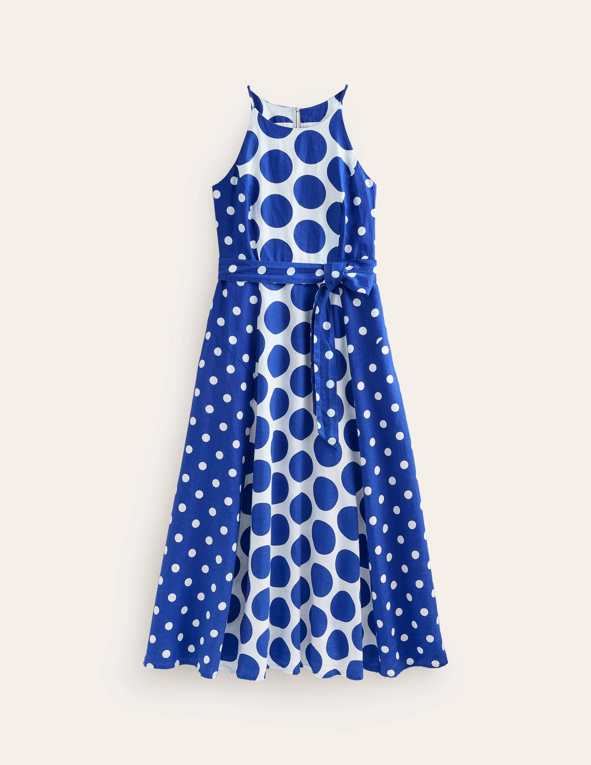 Linen Maxi Halter Dress-Surf the Web, Spotted - Image 6