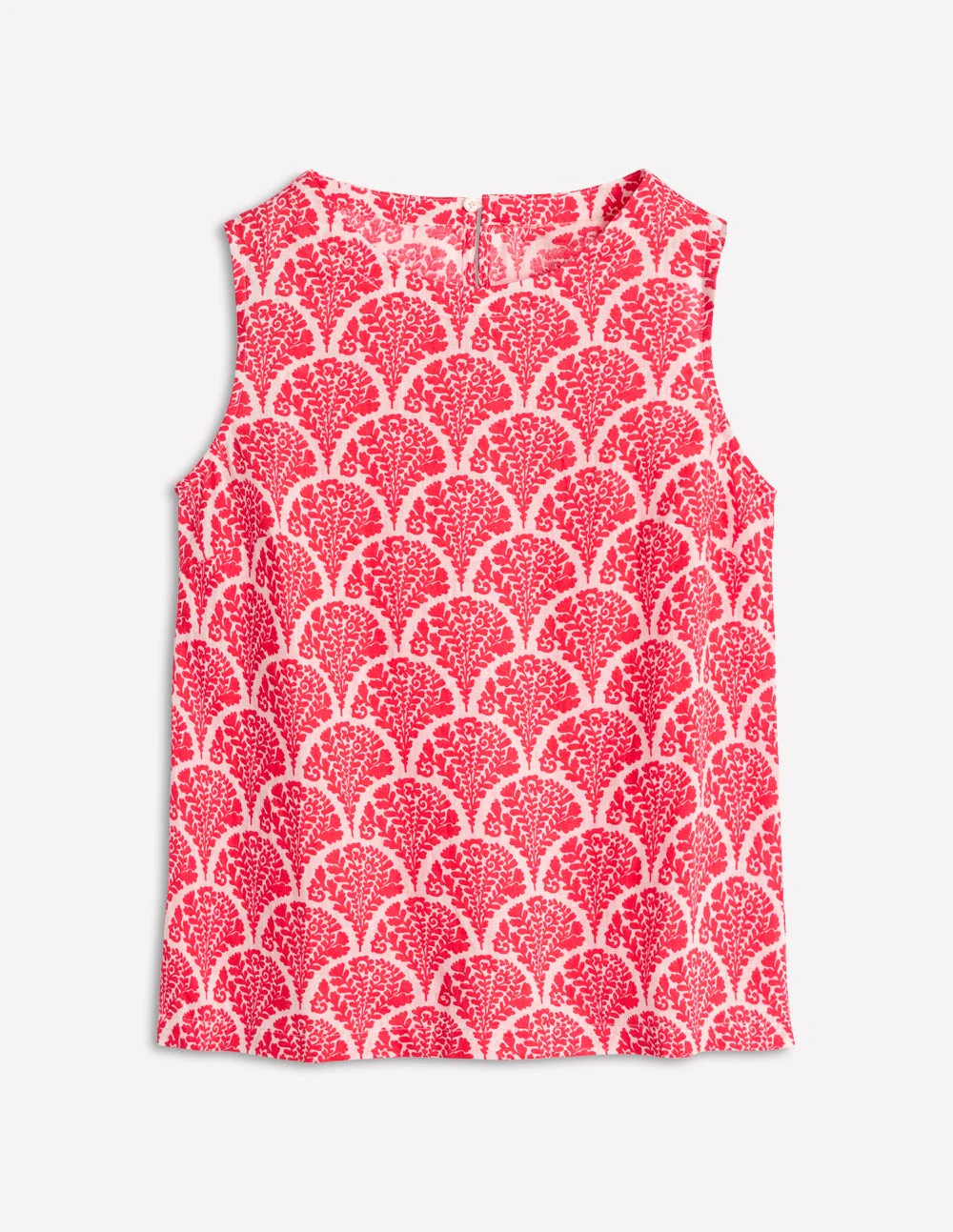 Linen Shell Top-Jam Red, Blossomy - Image 7