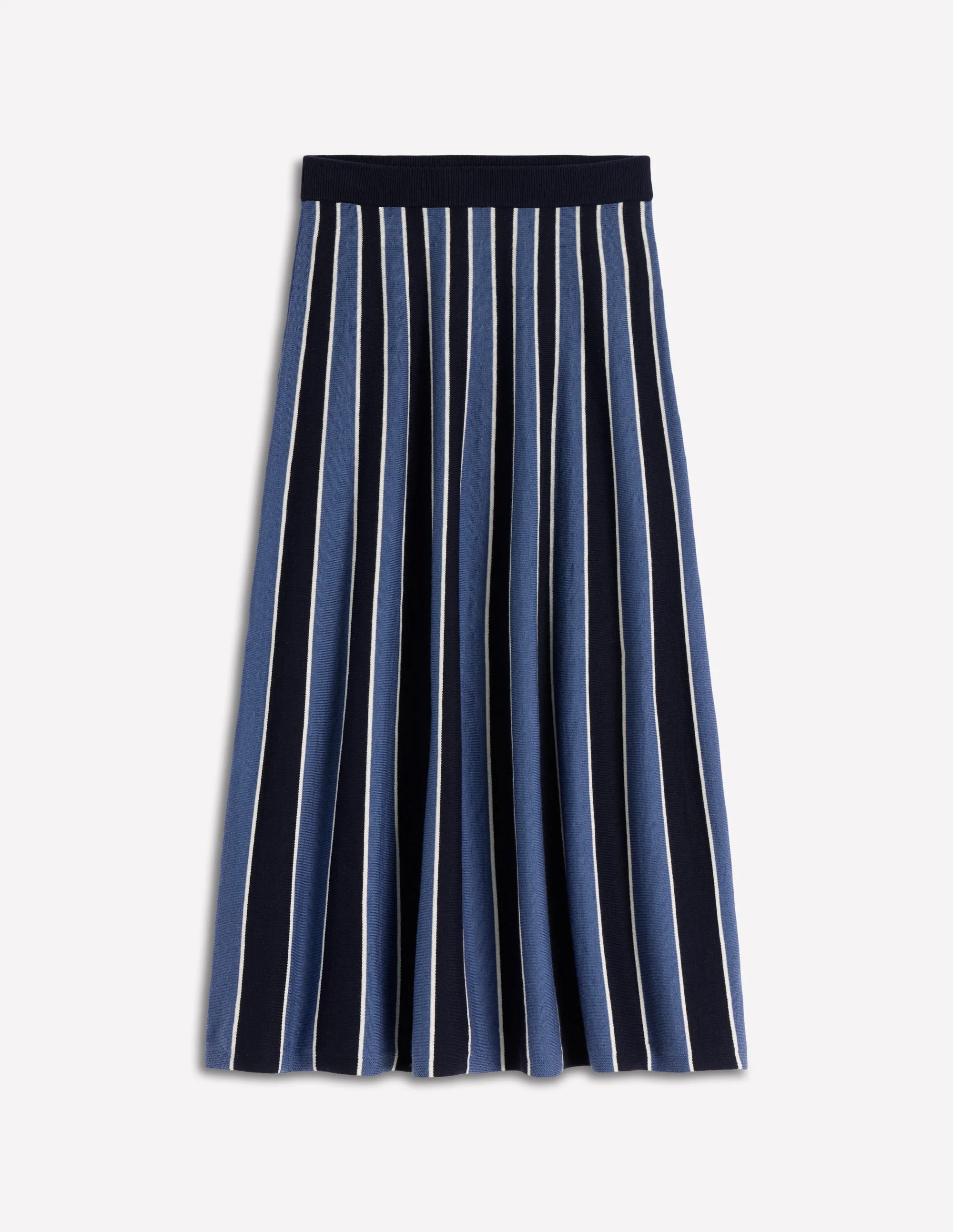 Liz Knitted Midi Skirt-Denim Blue Stripe - Image 5