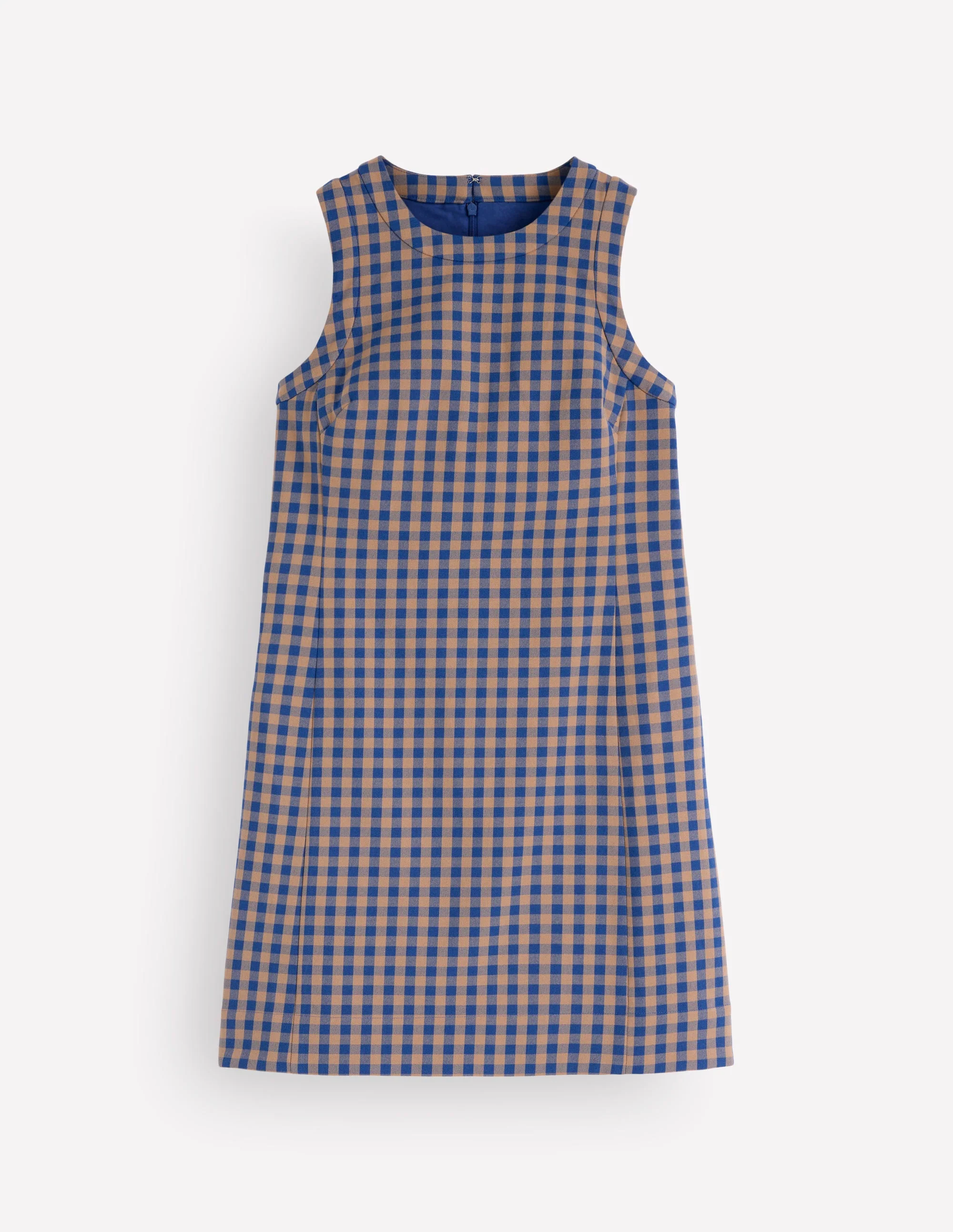 Lou Check Shift Dress-Camel, Blue Gingham - Image 6