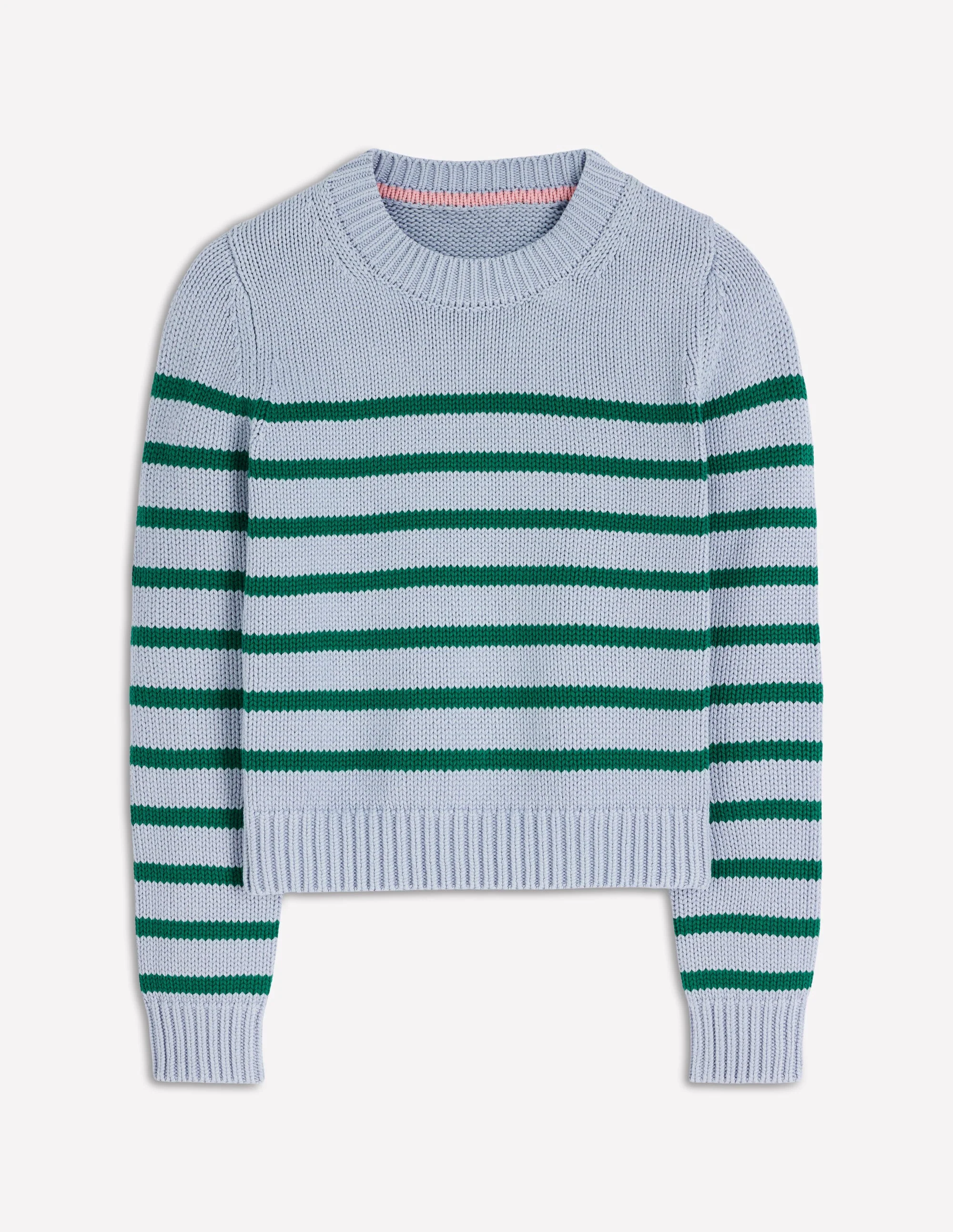 Lucy Chunky Cotton Sweater-Blue/ Green - Image 6