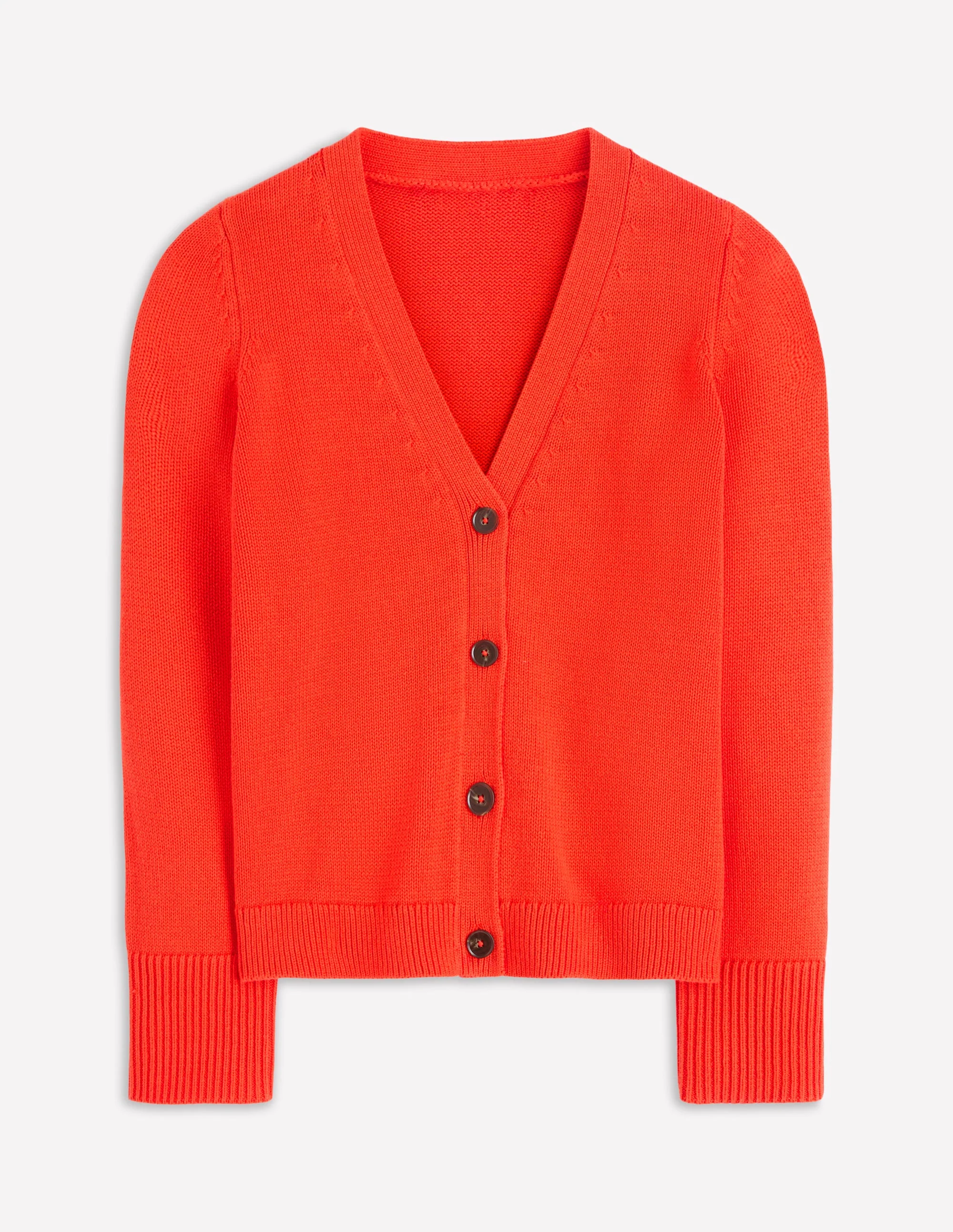 Lucy Relaxed Cotton Cardigan-Bright Orange - Image 7