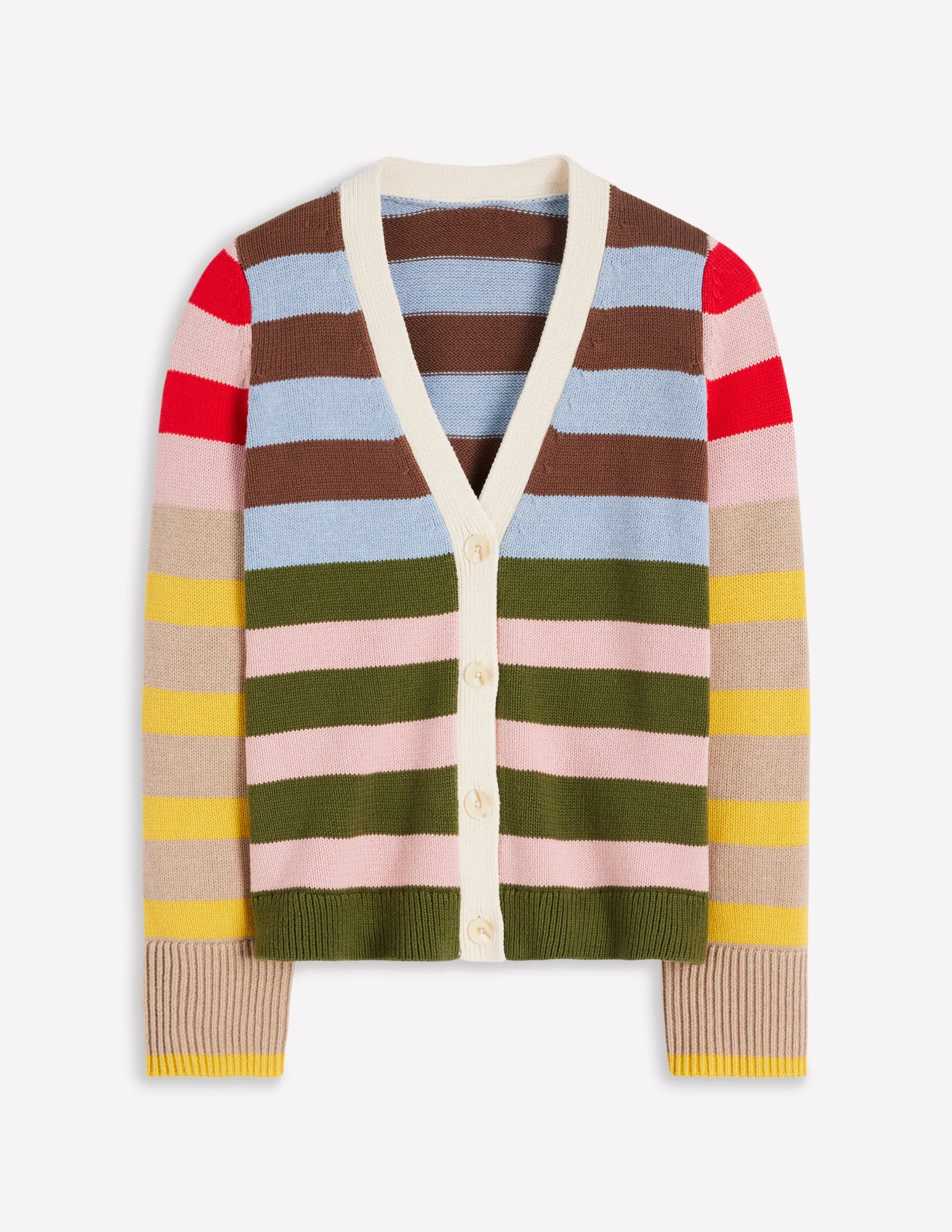 Lucy Relaxed Cotton Cardigan-Multi Hotch - Image 6