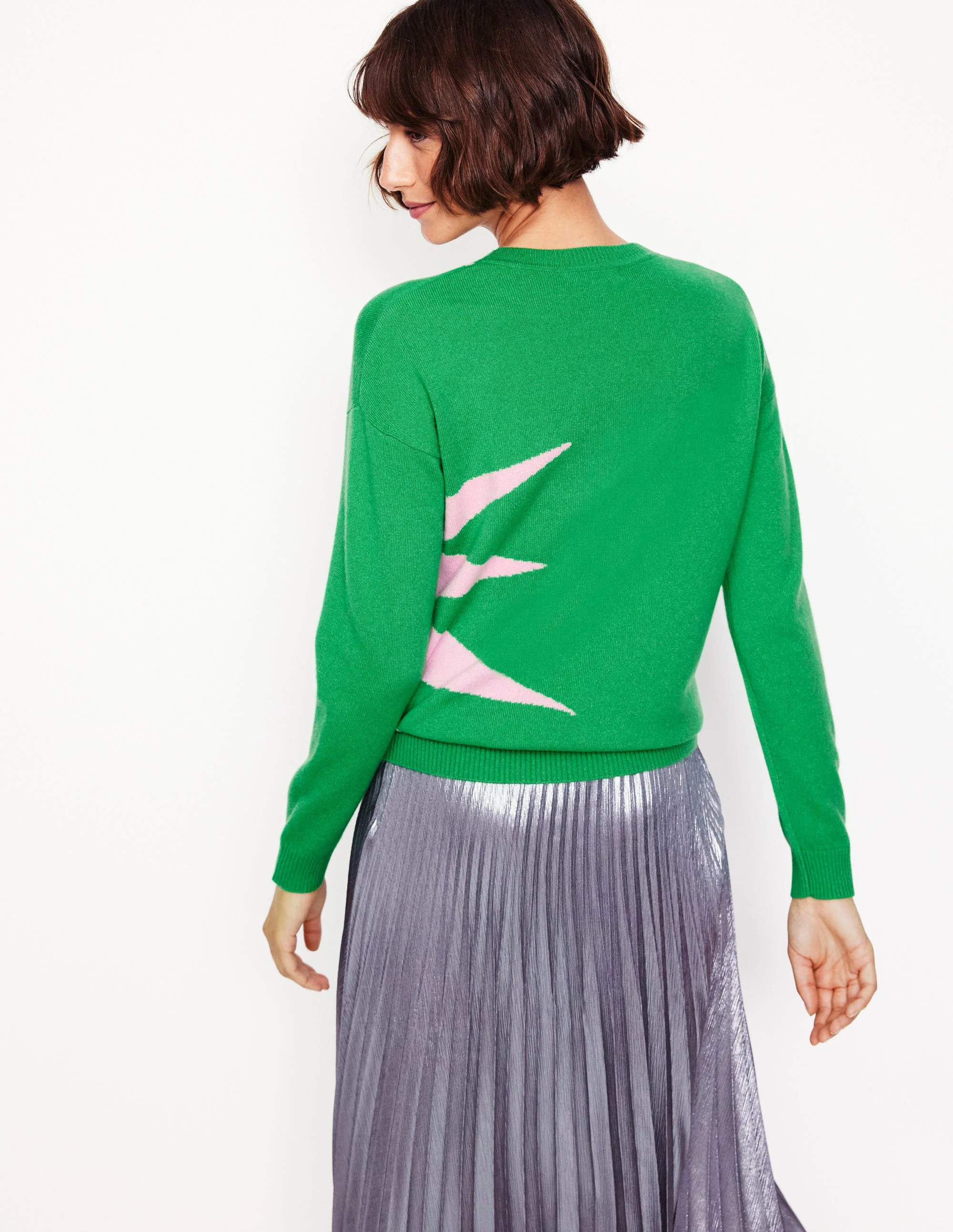 Lydia Cashmere Jumper-Bright Green, Boom - Image 3