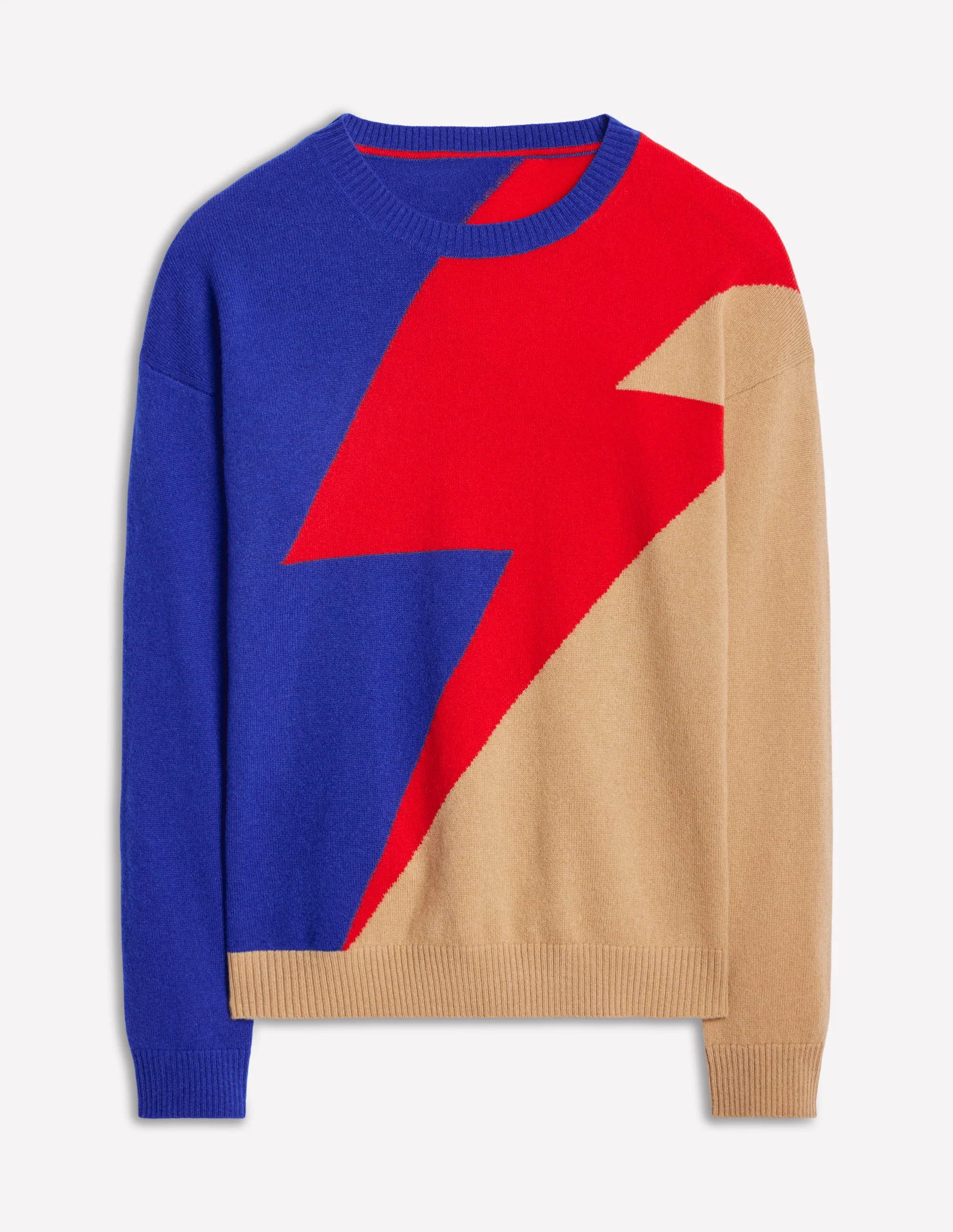 Lydia Cashmere Jumper-Camel, Lightning Bolt - Image 8