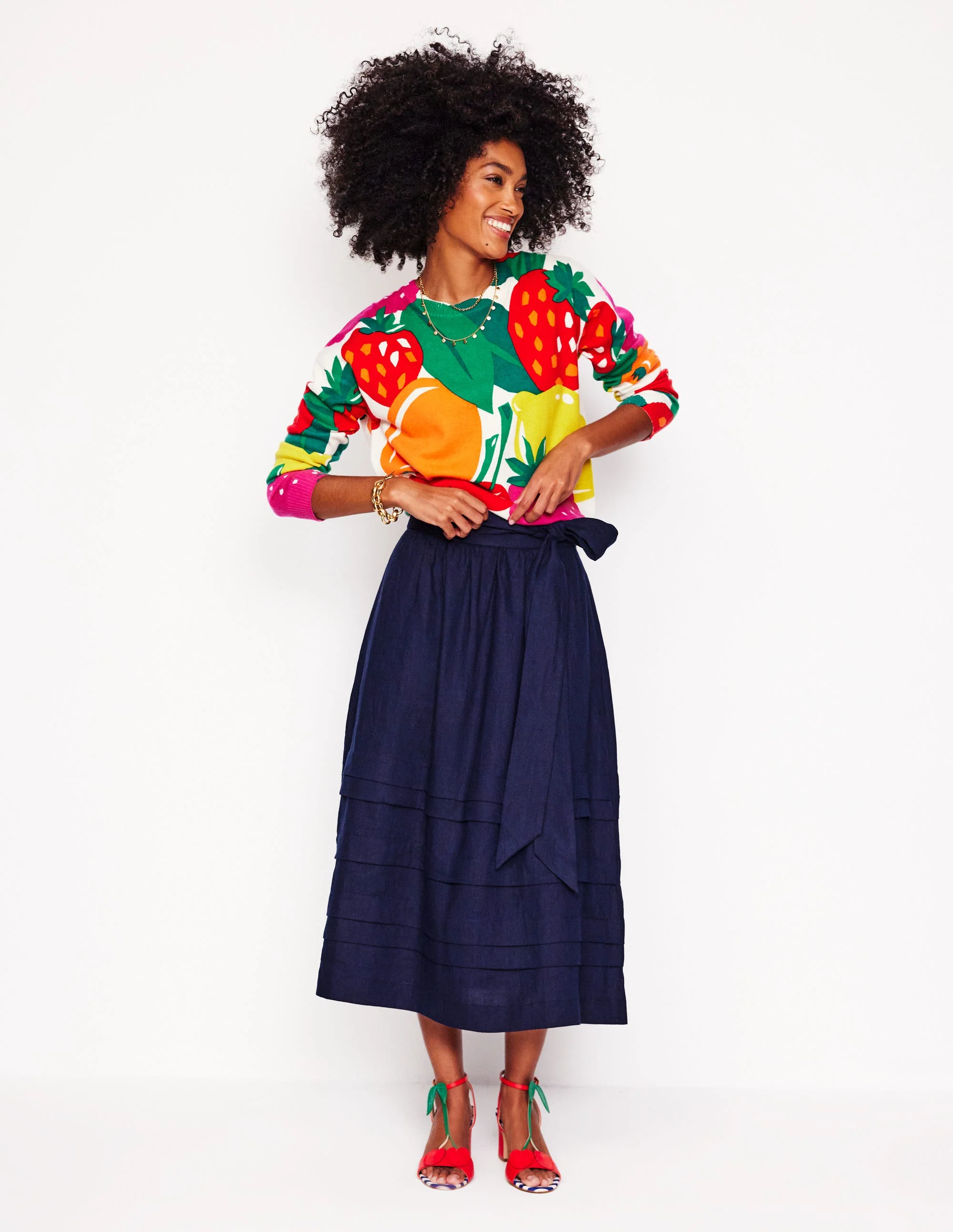 Lydia Cashmere Jumper-Multi, Summer Fruits - Image 6