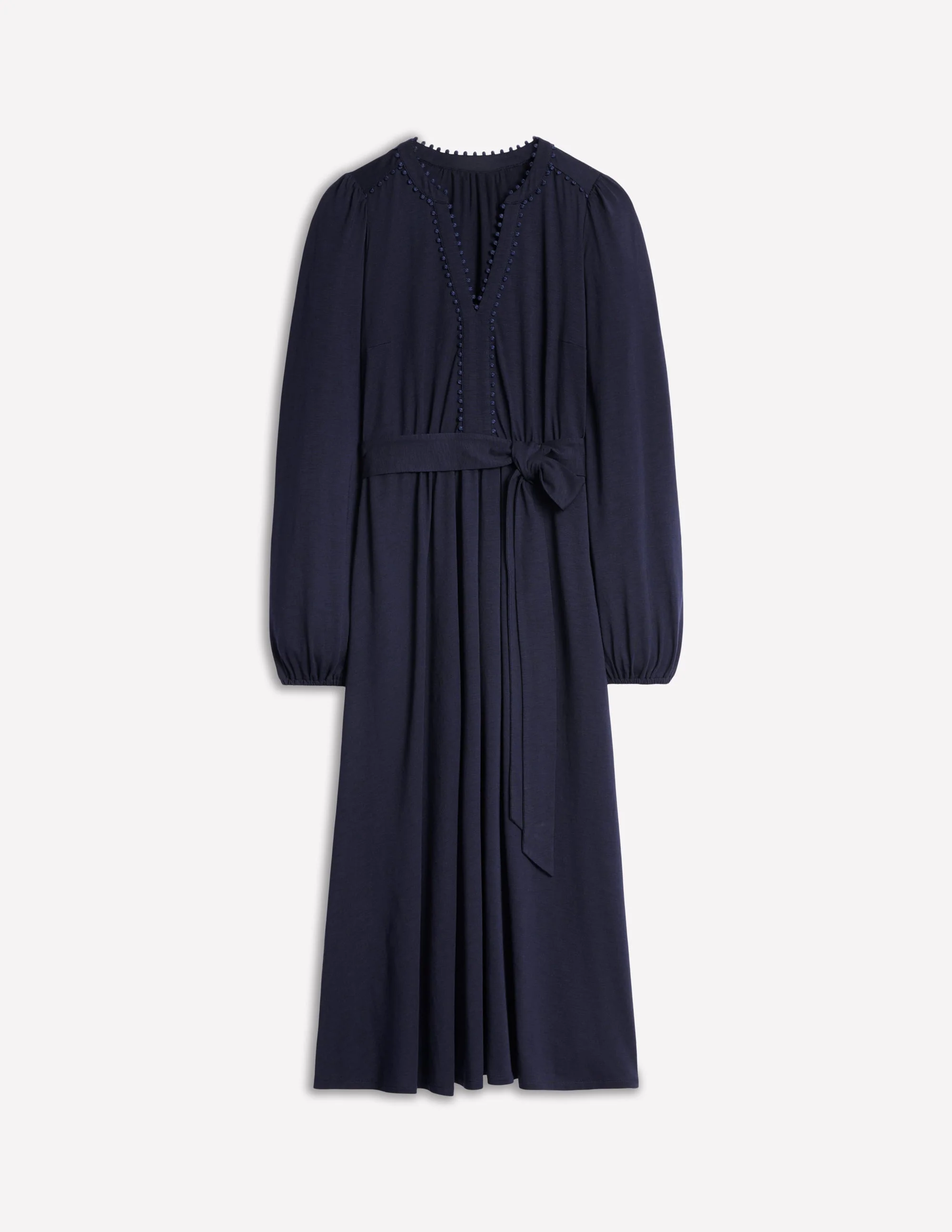 Maeve Trim Jersey Midi Dress-Navy - Image 5