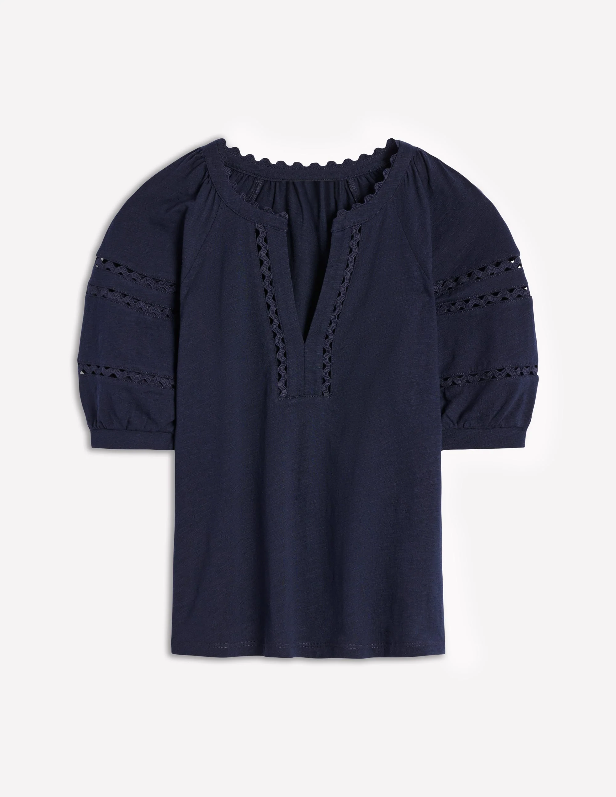 Maisy Rikrak Trim Top-Navy - Image 7
