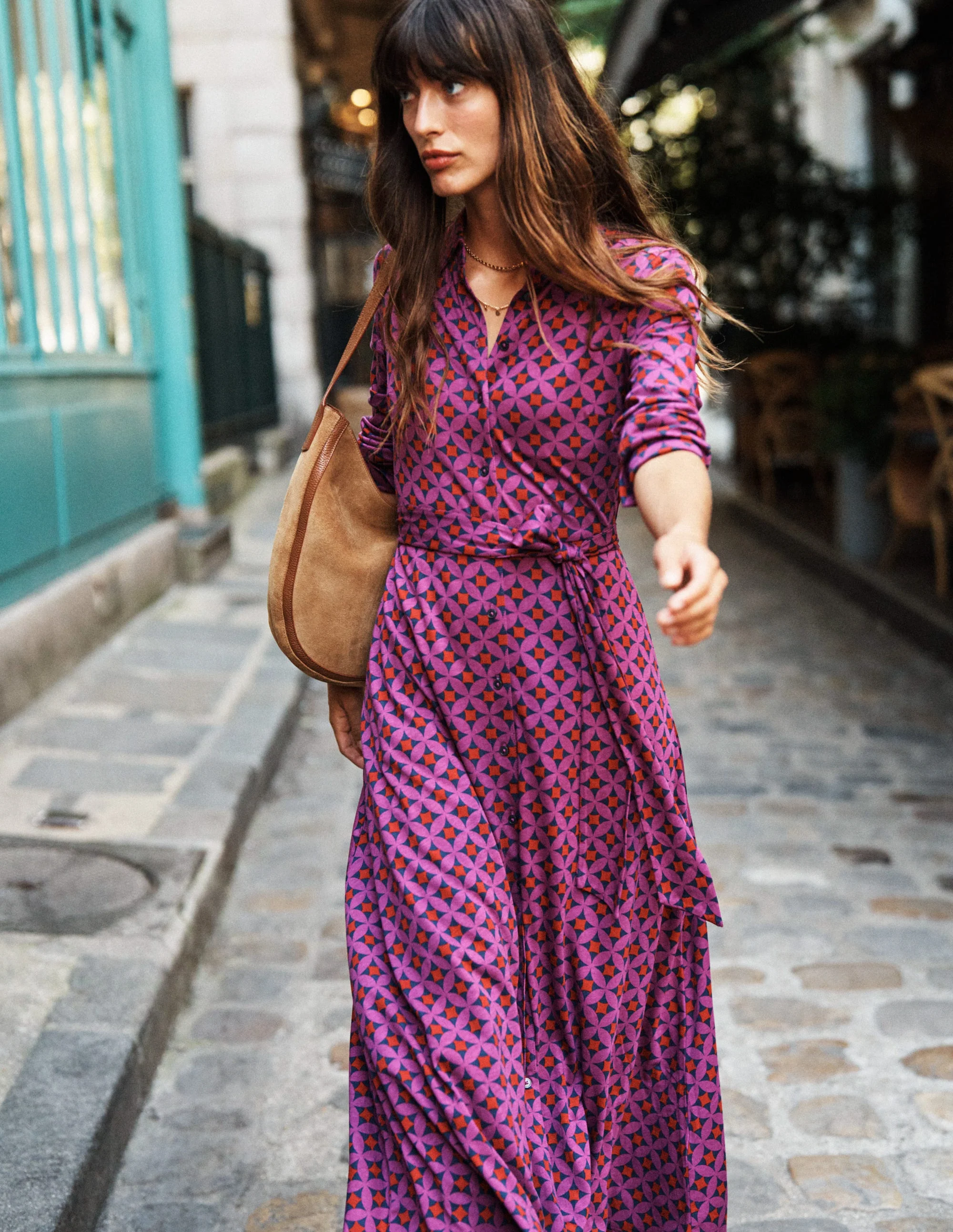 Marcia Jersey Midi Shirt Dress-Regal Purple, Diamond Terrace - Image 6