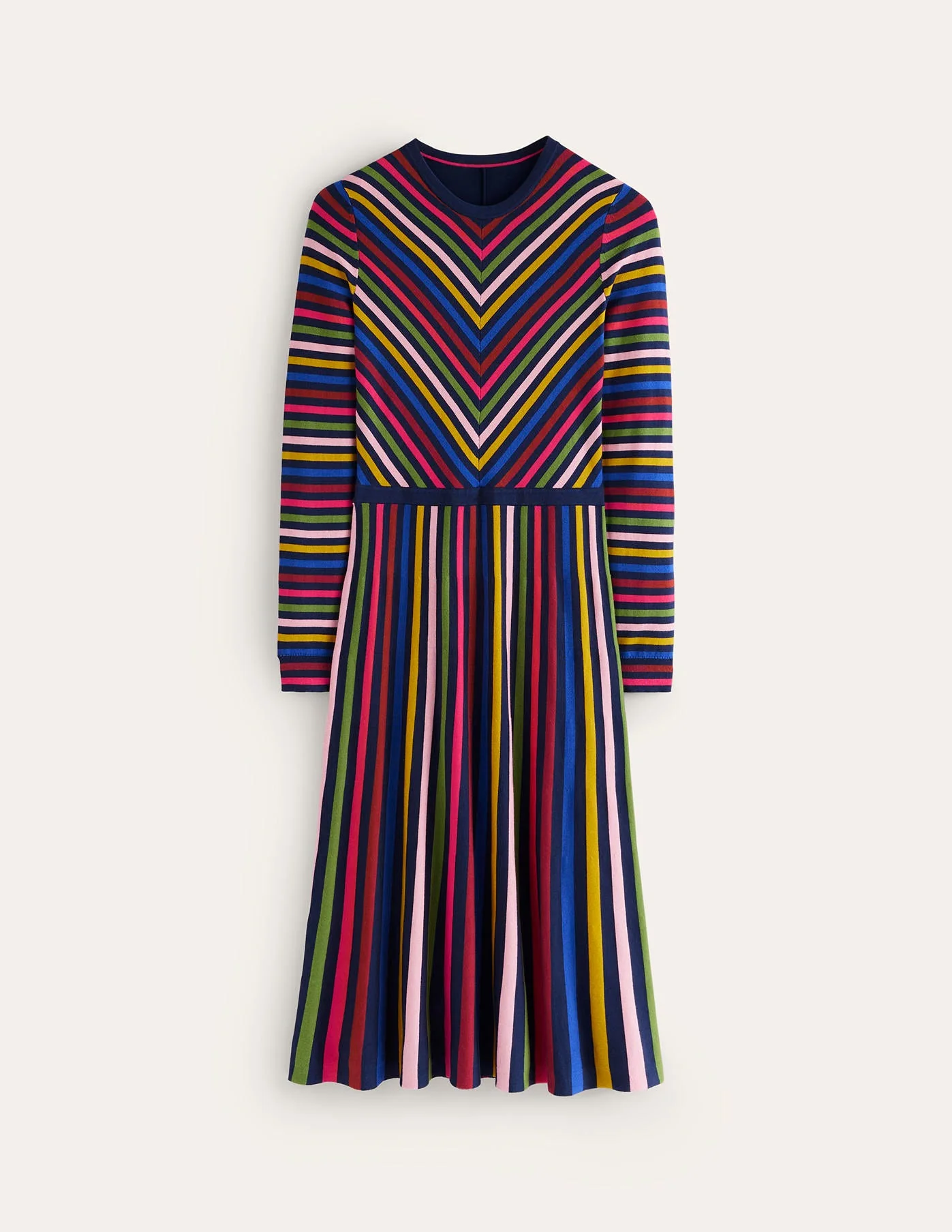 Maria Knitted Midi Dress-Multistripe - Image 5
