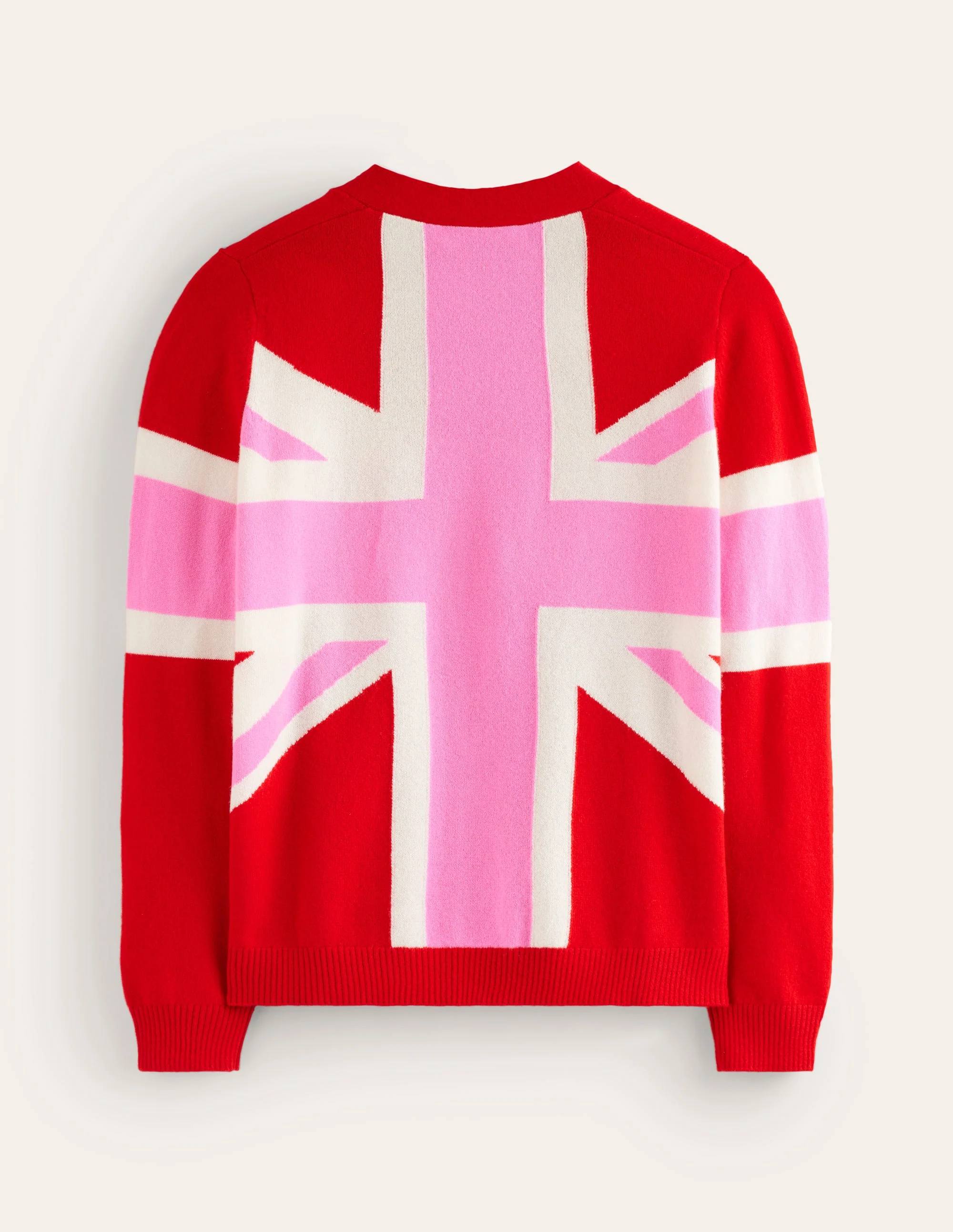 Marianne Cashmere Cardigan-Cherry Blossom Pink Union Jack - Image 9