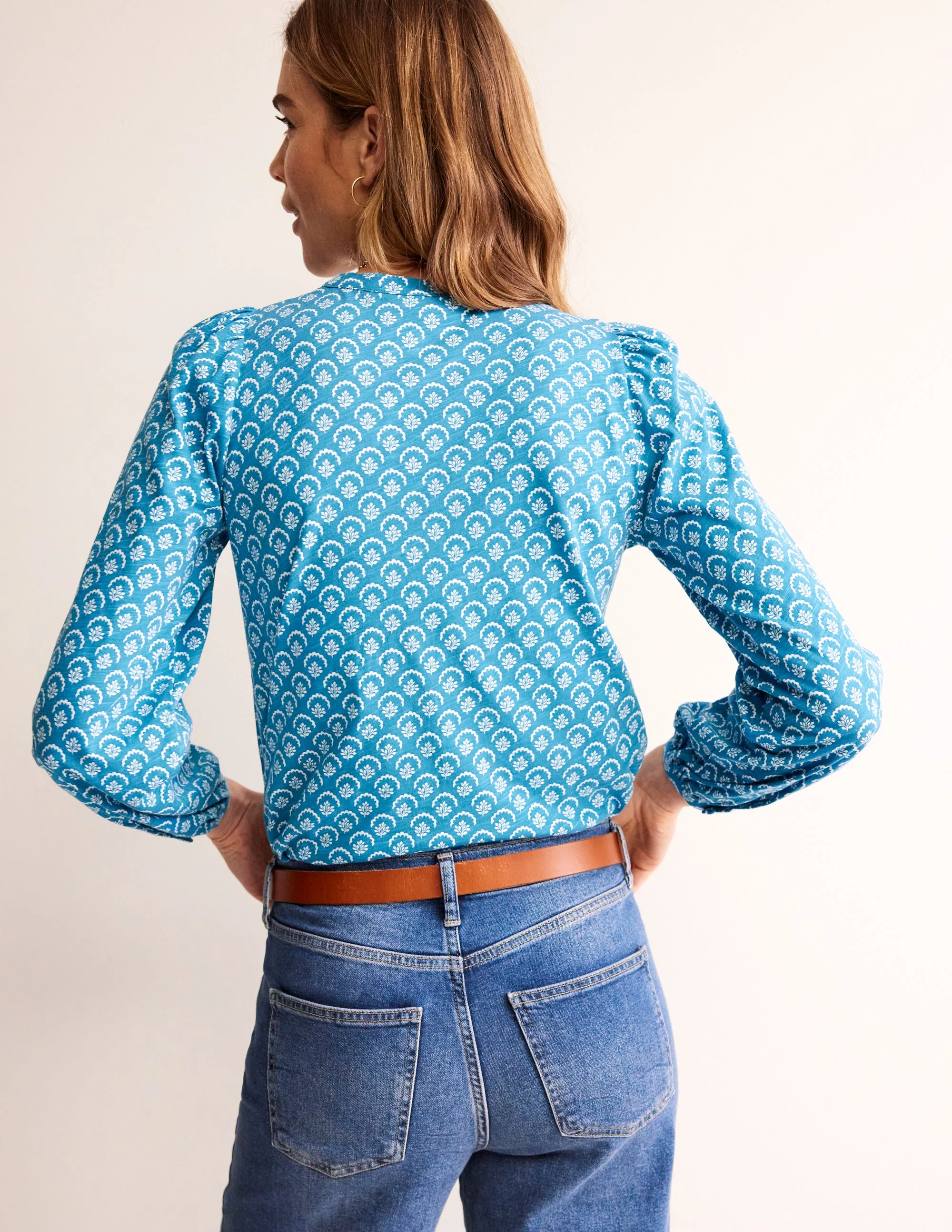Marina Jersey Shirt-Faience, Ditsy Vine - Image 3