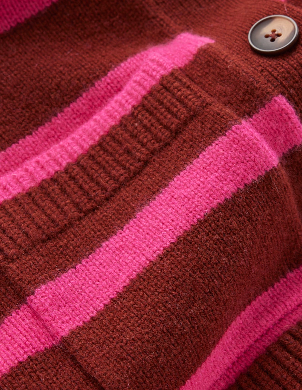 Marion Merino Cardigan-Raw Umber, Brilliant Pink - Image 7