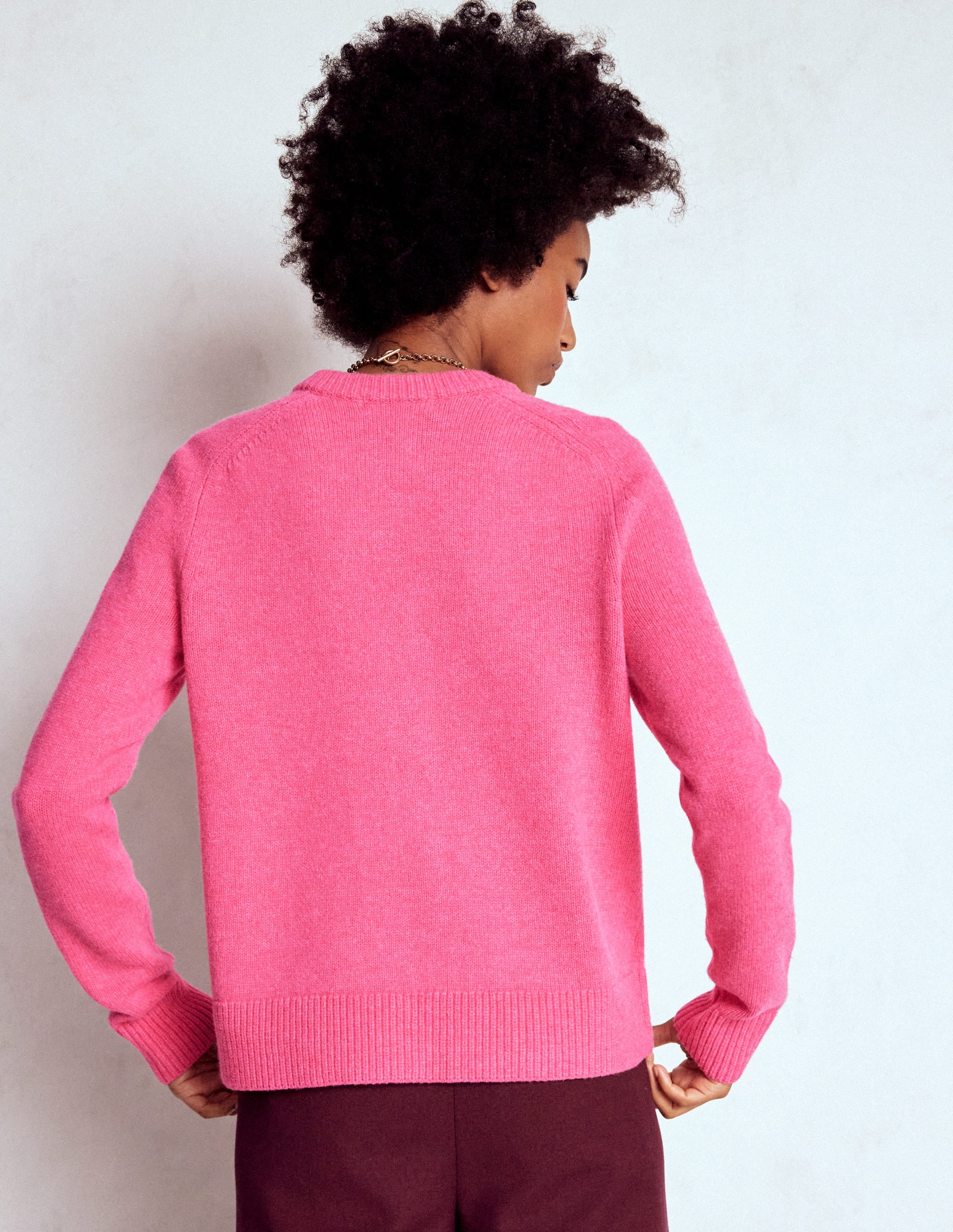 Marion Merino Cardigan-Rose Pink - Image 4