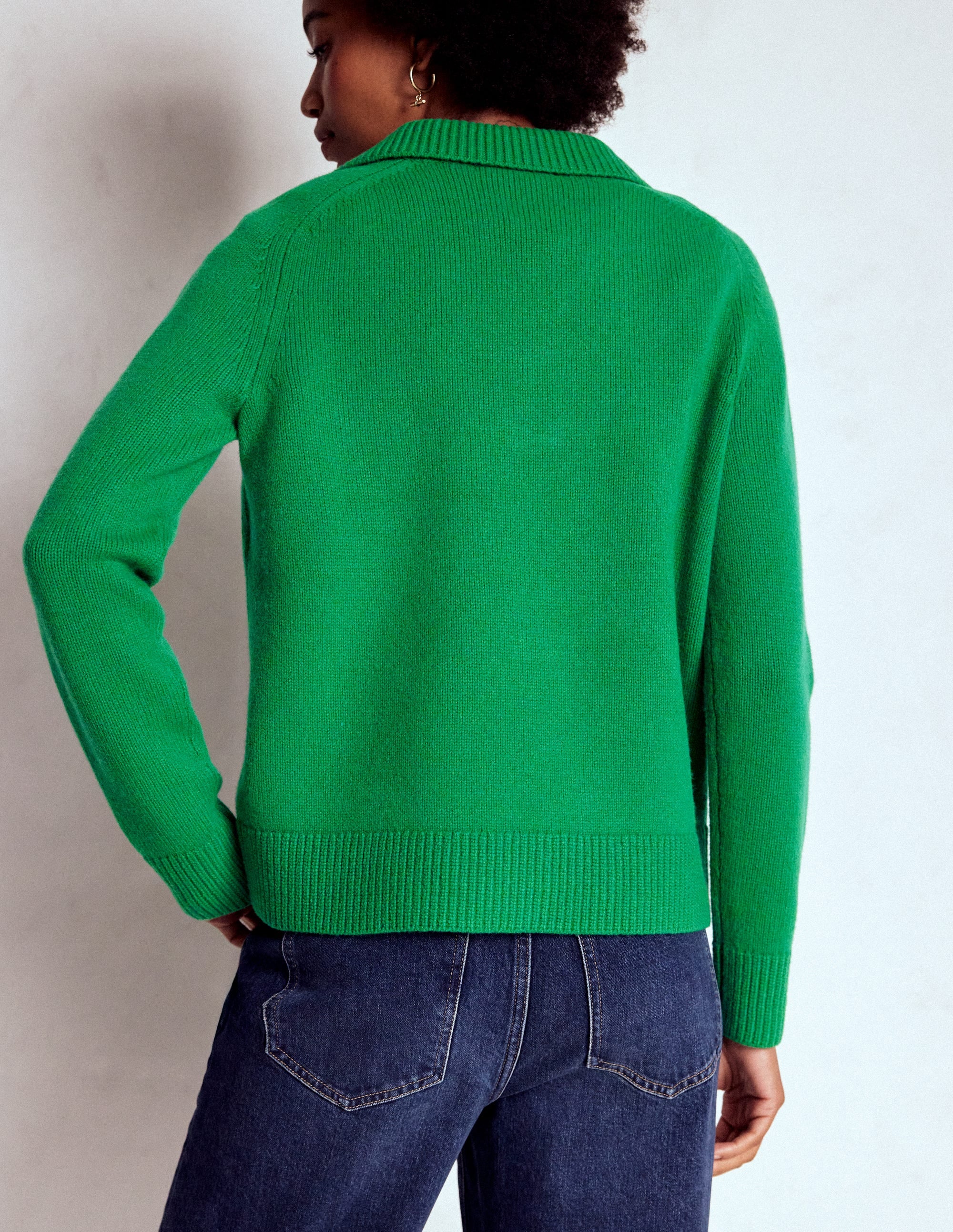 Marion Merino Henley Sweater-Rich Emerald - Image 3
