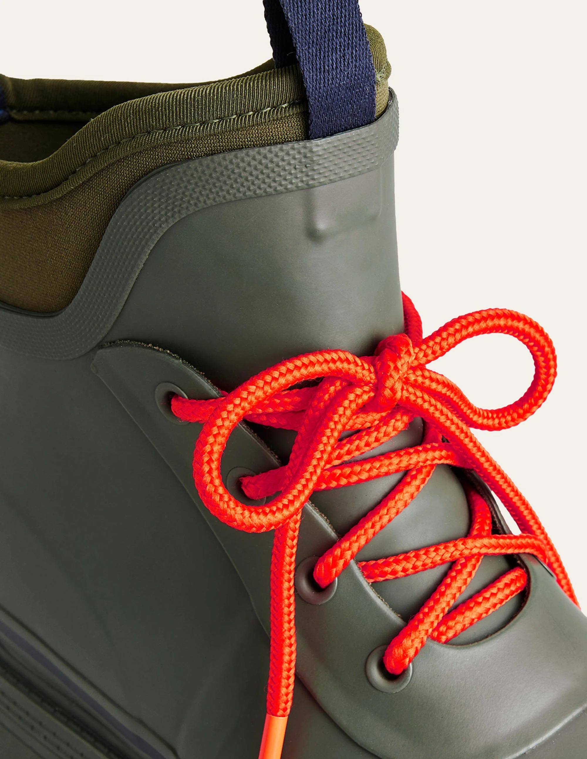 Mary Lace-up Wellington Boots-Deep Olive - Image 5