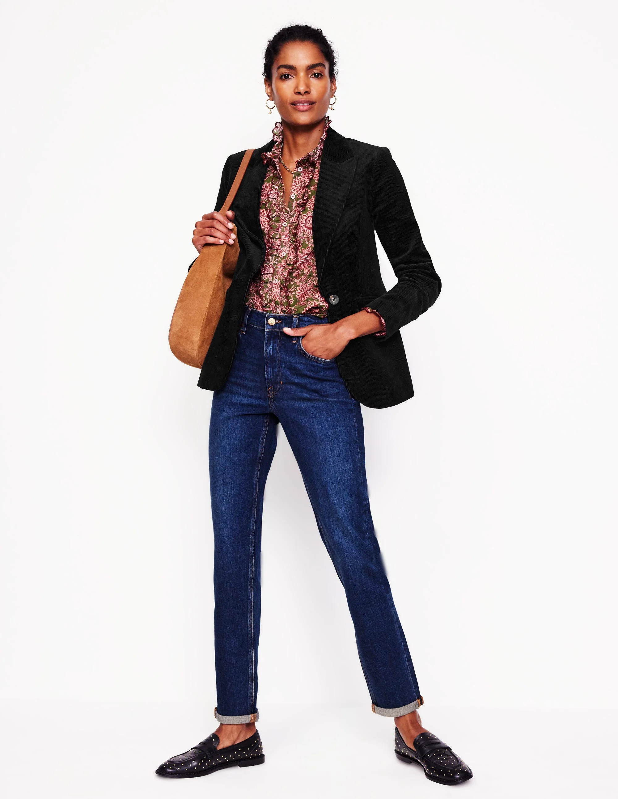 Marylebone Cord Blazer-Black - Image 4