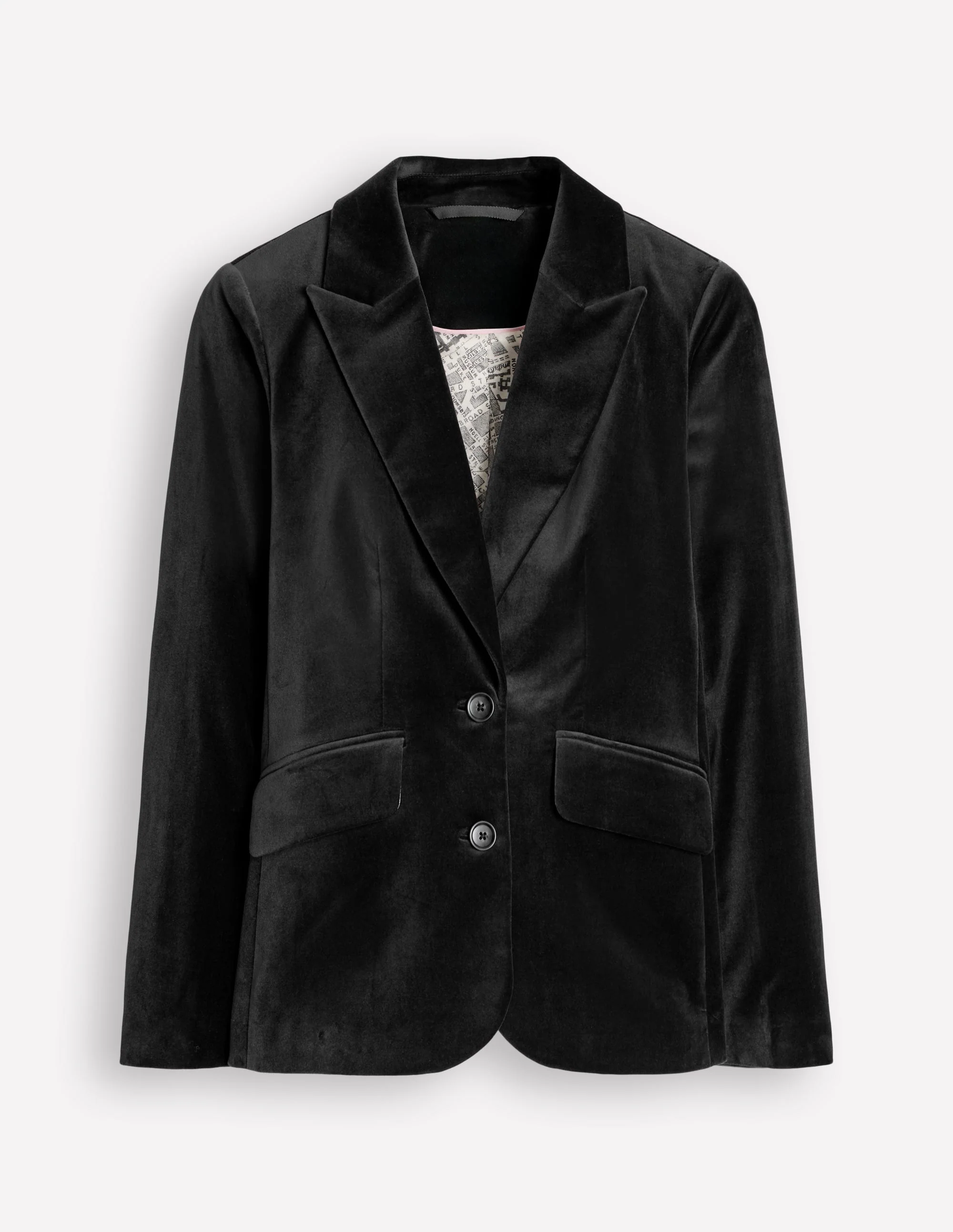 Marylebone Velvet Blazer-Black - Image 6