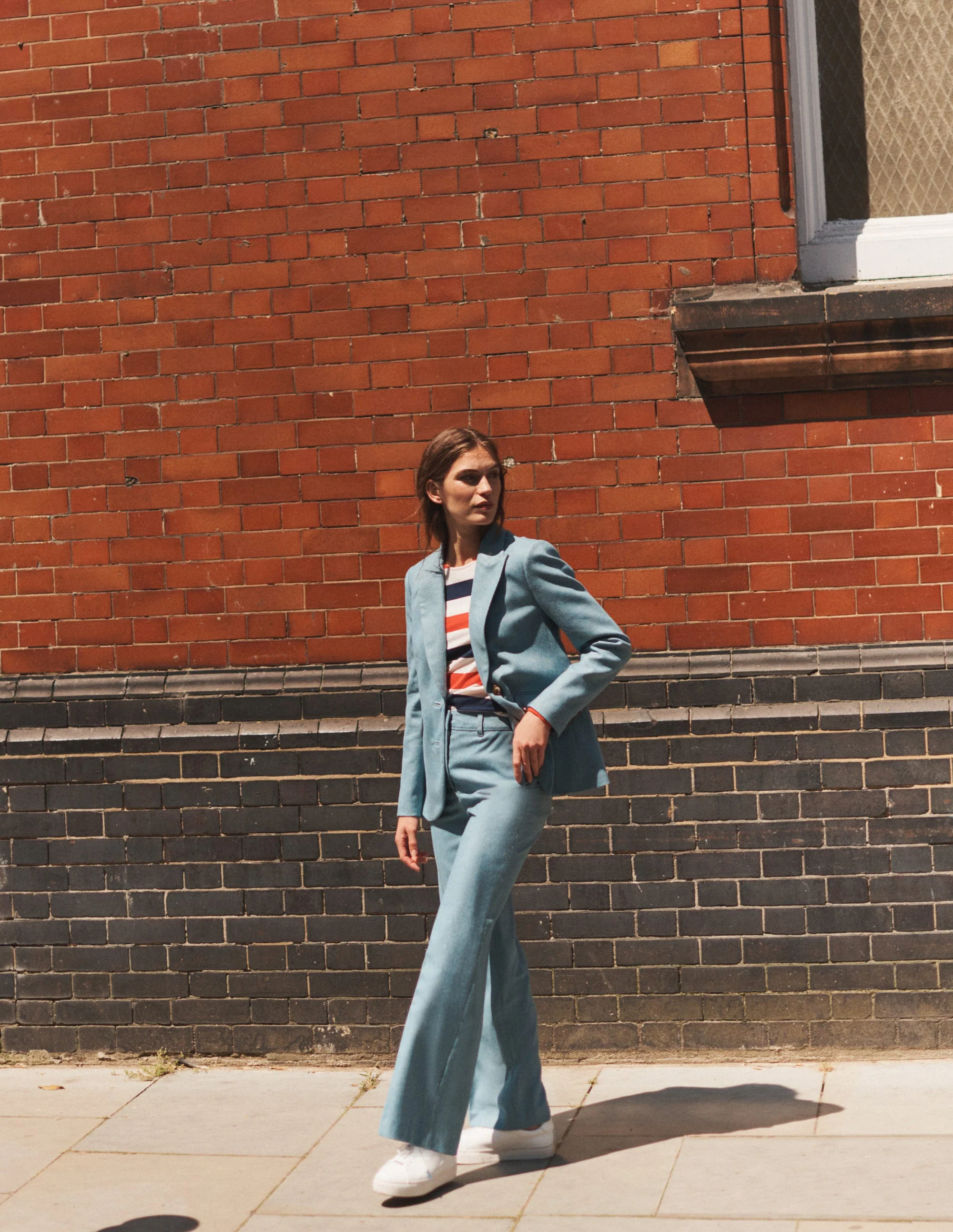 Marylebone Wool-Blend Blazer-Blue Herringbone - Image 7