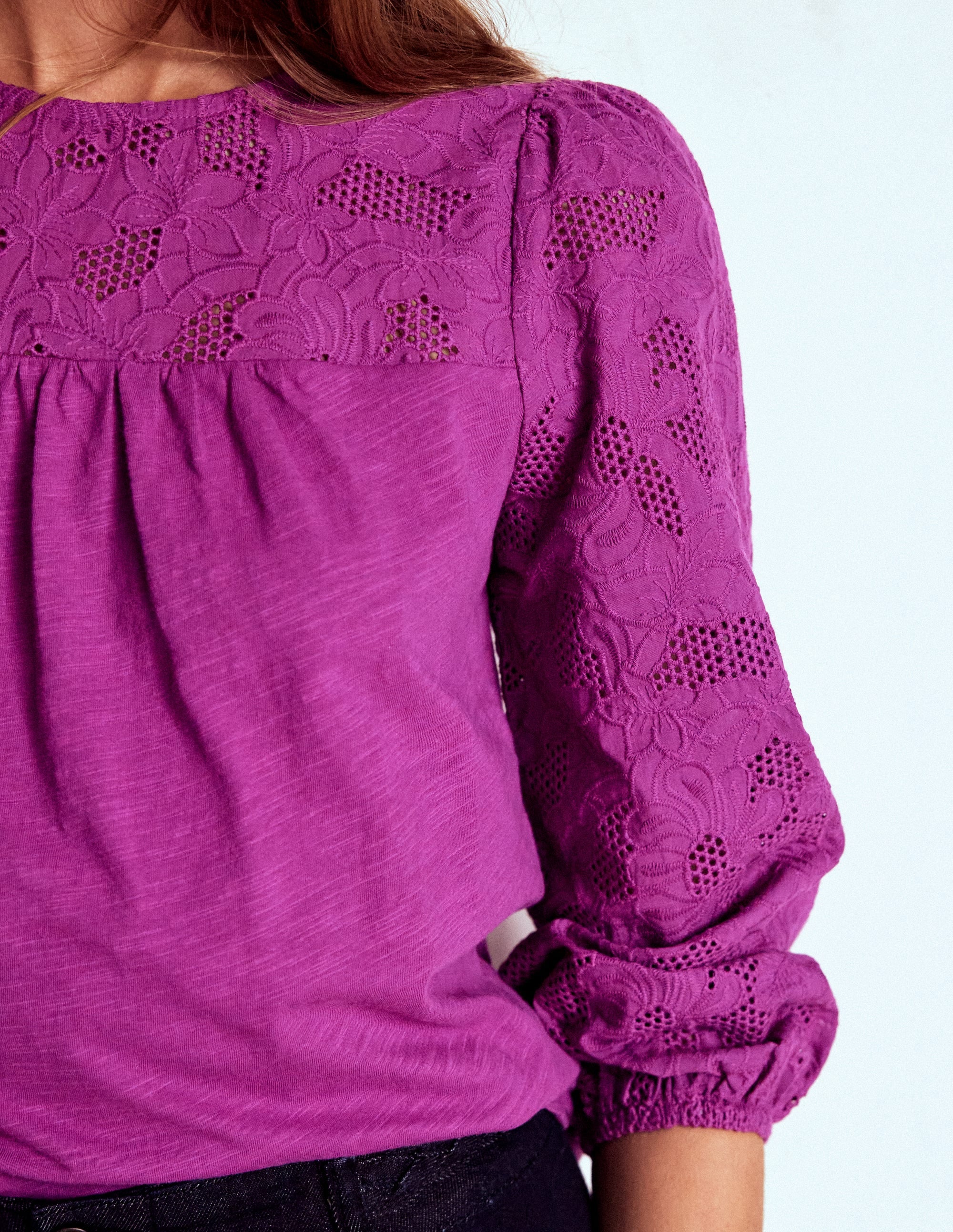 May Broderie Top-Regal Purple - Image 2