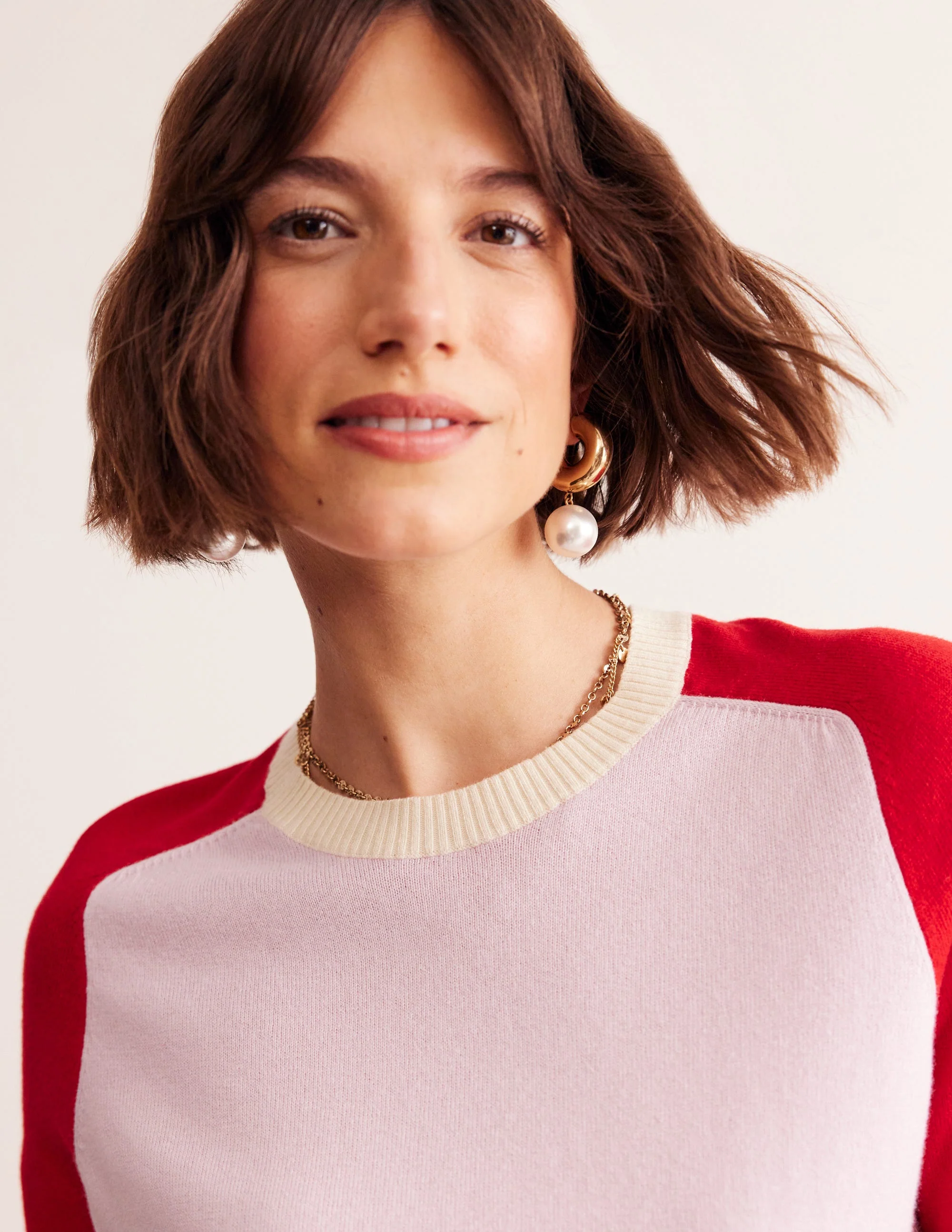 Meg Saddle Sleeve Sweater-Soft Lavender, Colourblock - Image 2