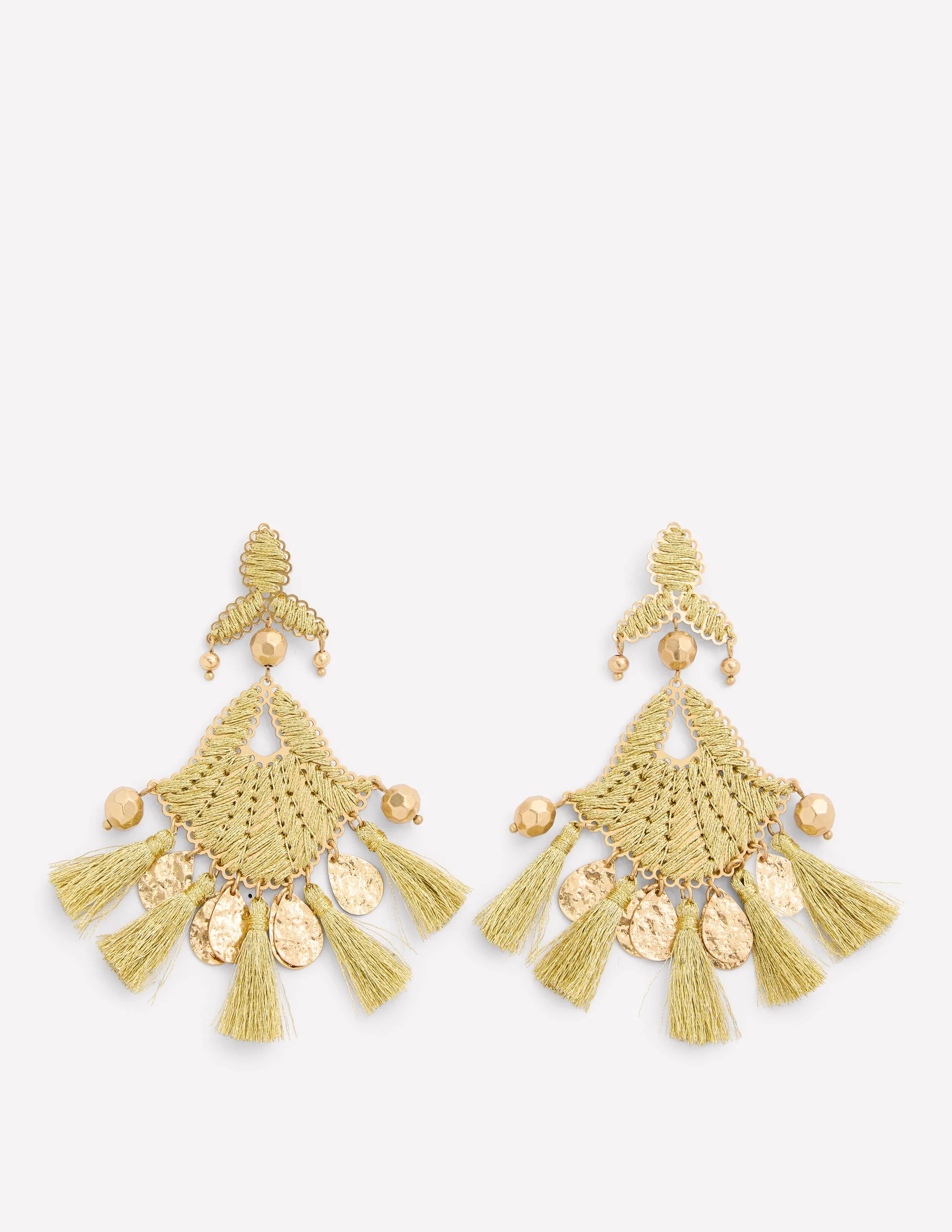 Mega Motif Earrings-Gold Colour