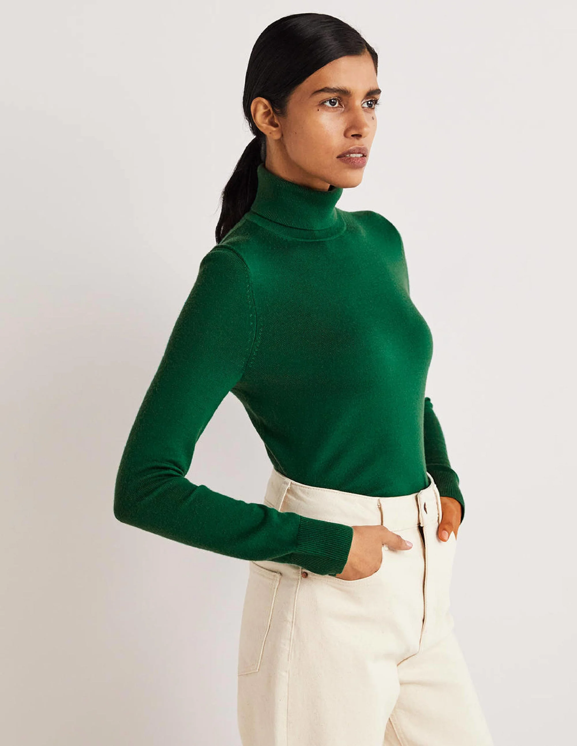 Merino Roll Neck-Trekking Green - Image 5