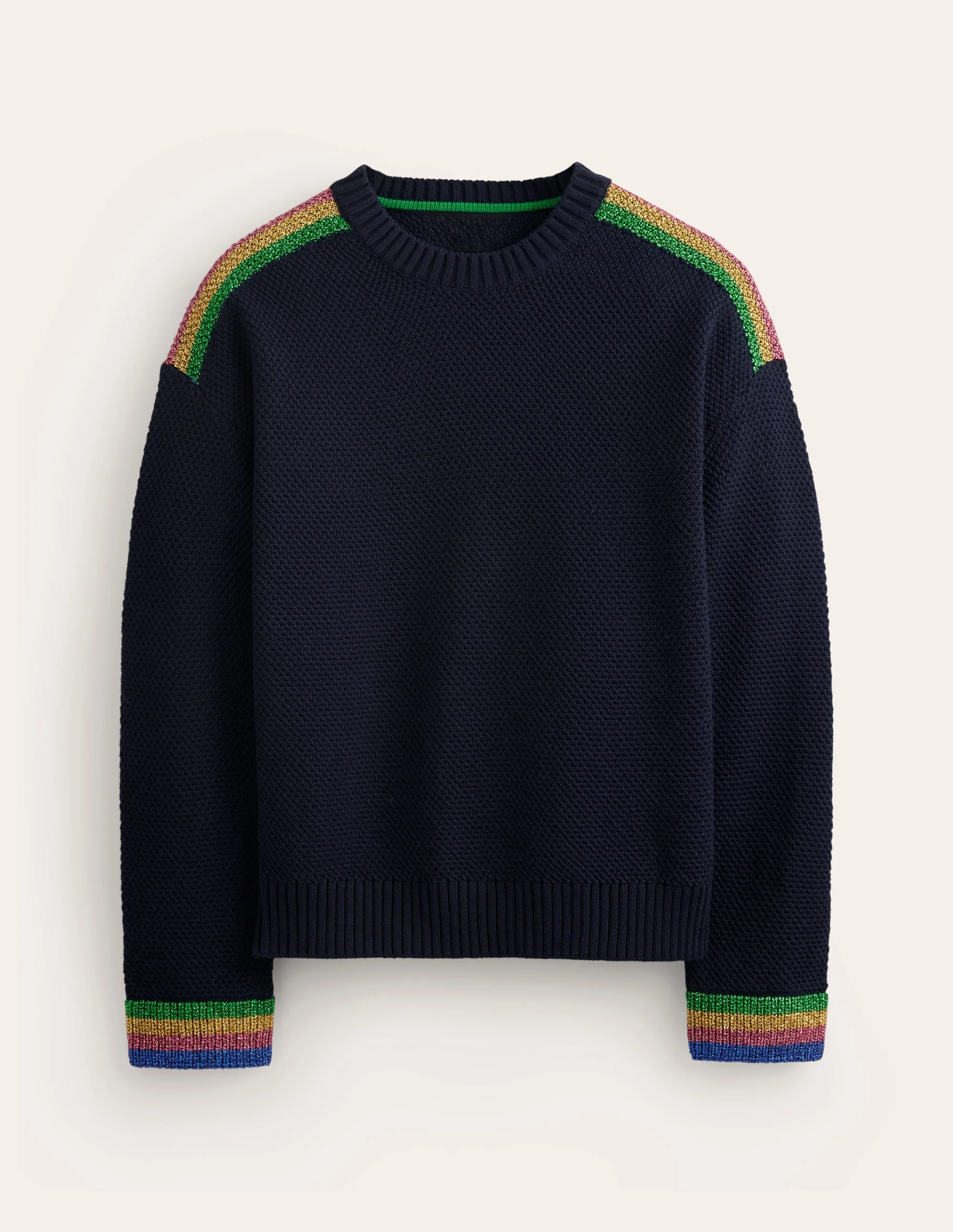 Metallic Stripe Sweater-Navy - Image 5