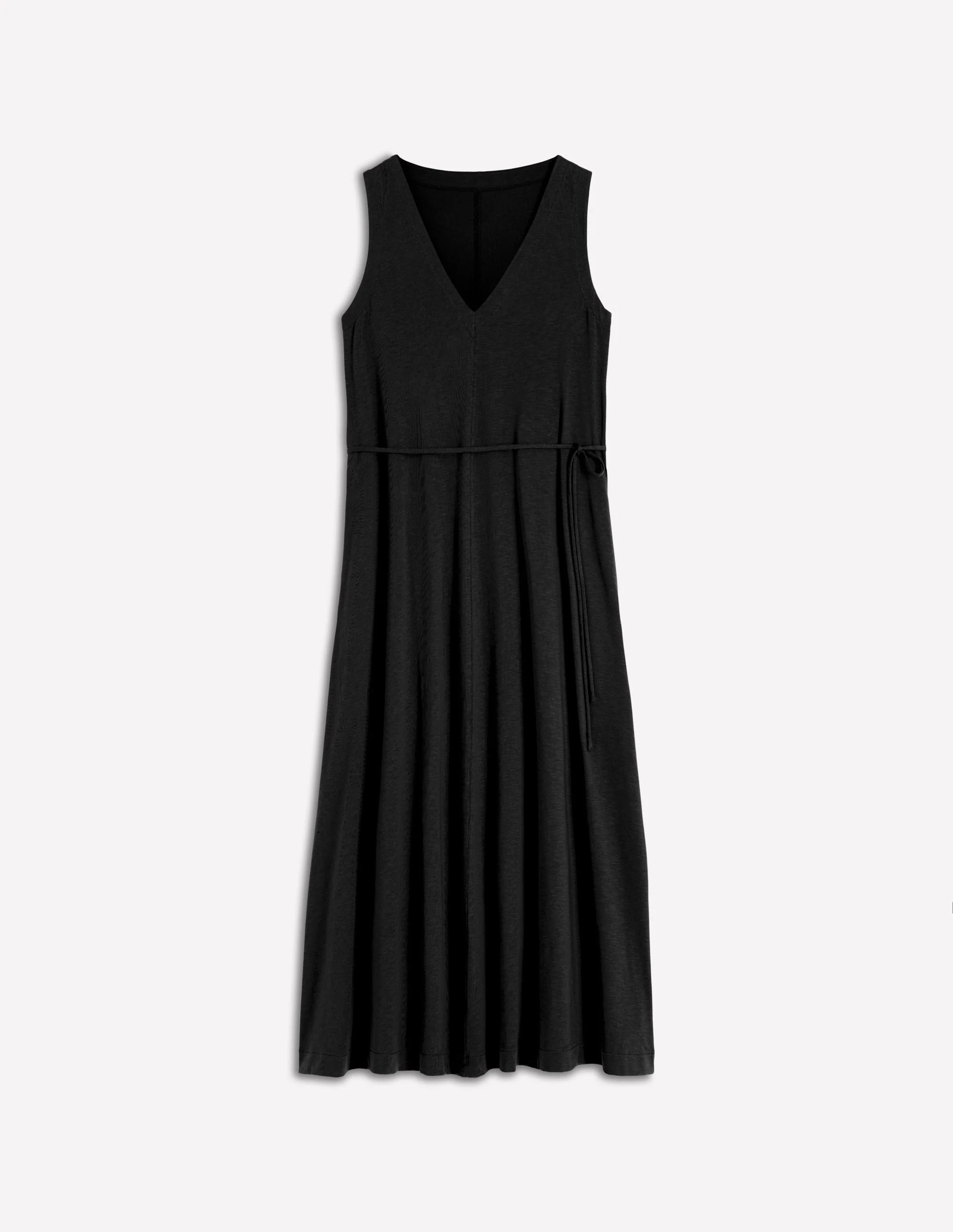 Mia V-neck Jersey Midi Dress-Black - Image 5