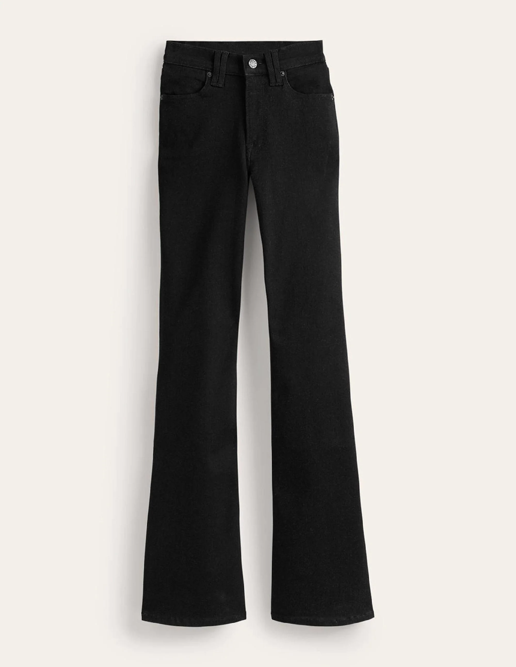 Mid Rise Slim Flare Jeans-Black - Image 6