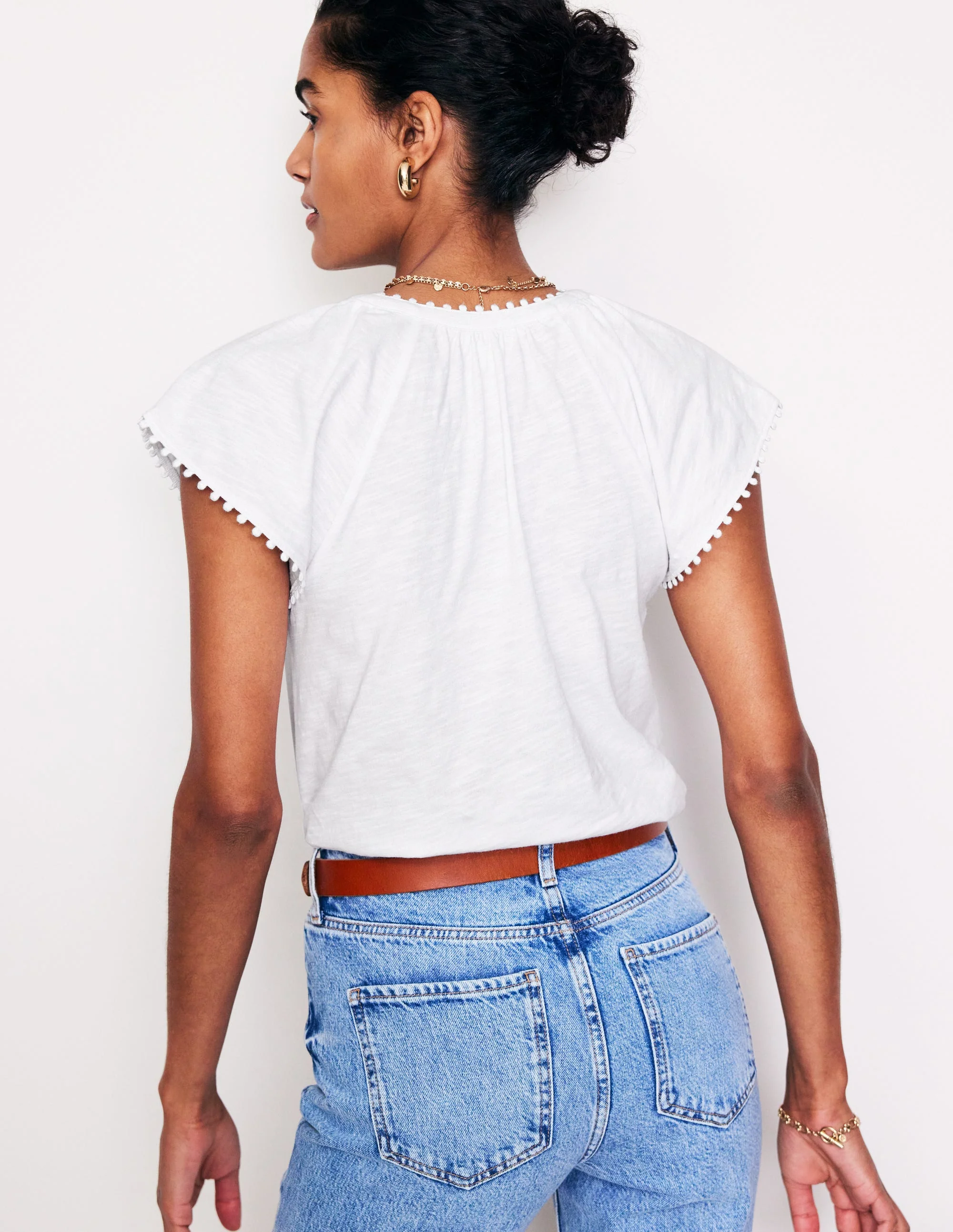 Millie Trim Detail Top-White - Image 3
