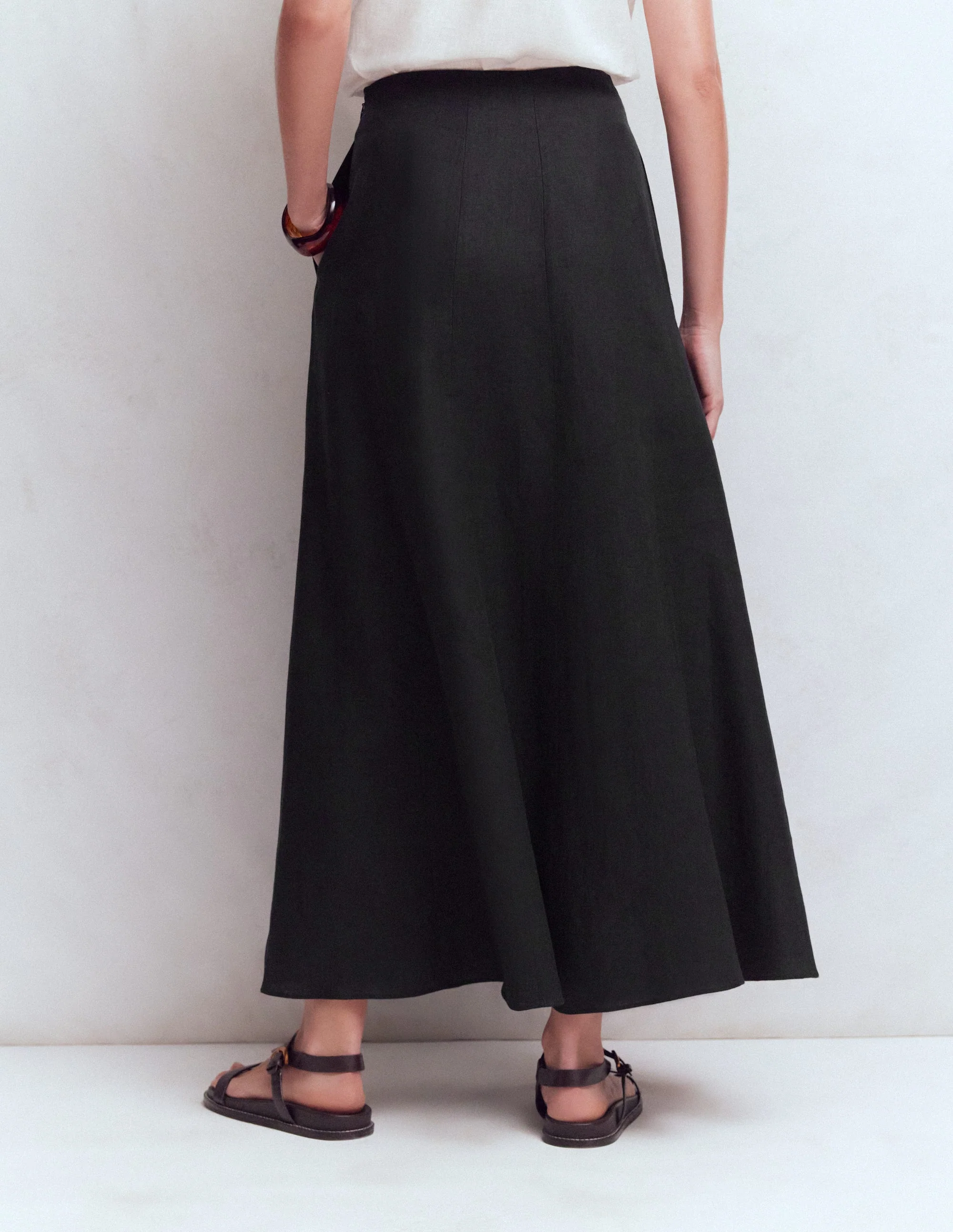 Miriam Linen Maxi Skirt-Black - Image 3