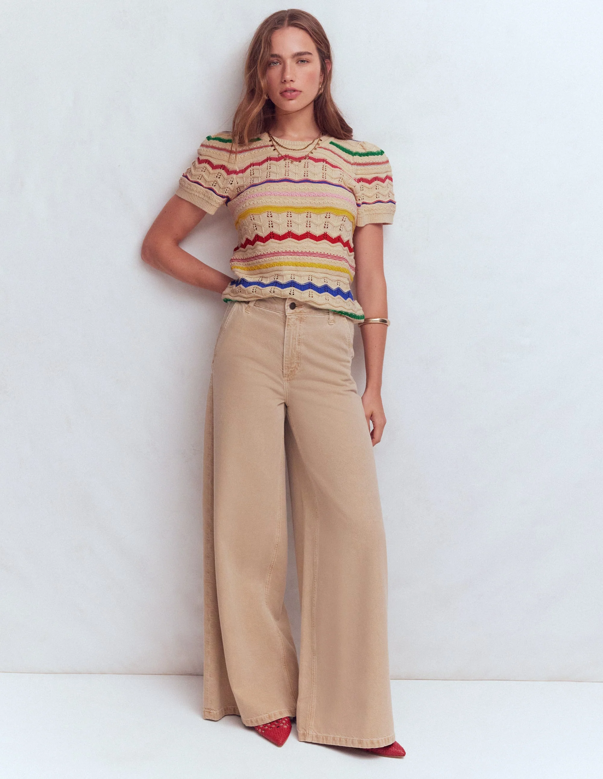 Monica Knitted T-Shirt-Multi Stripe - Image 4