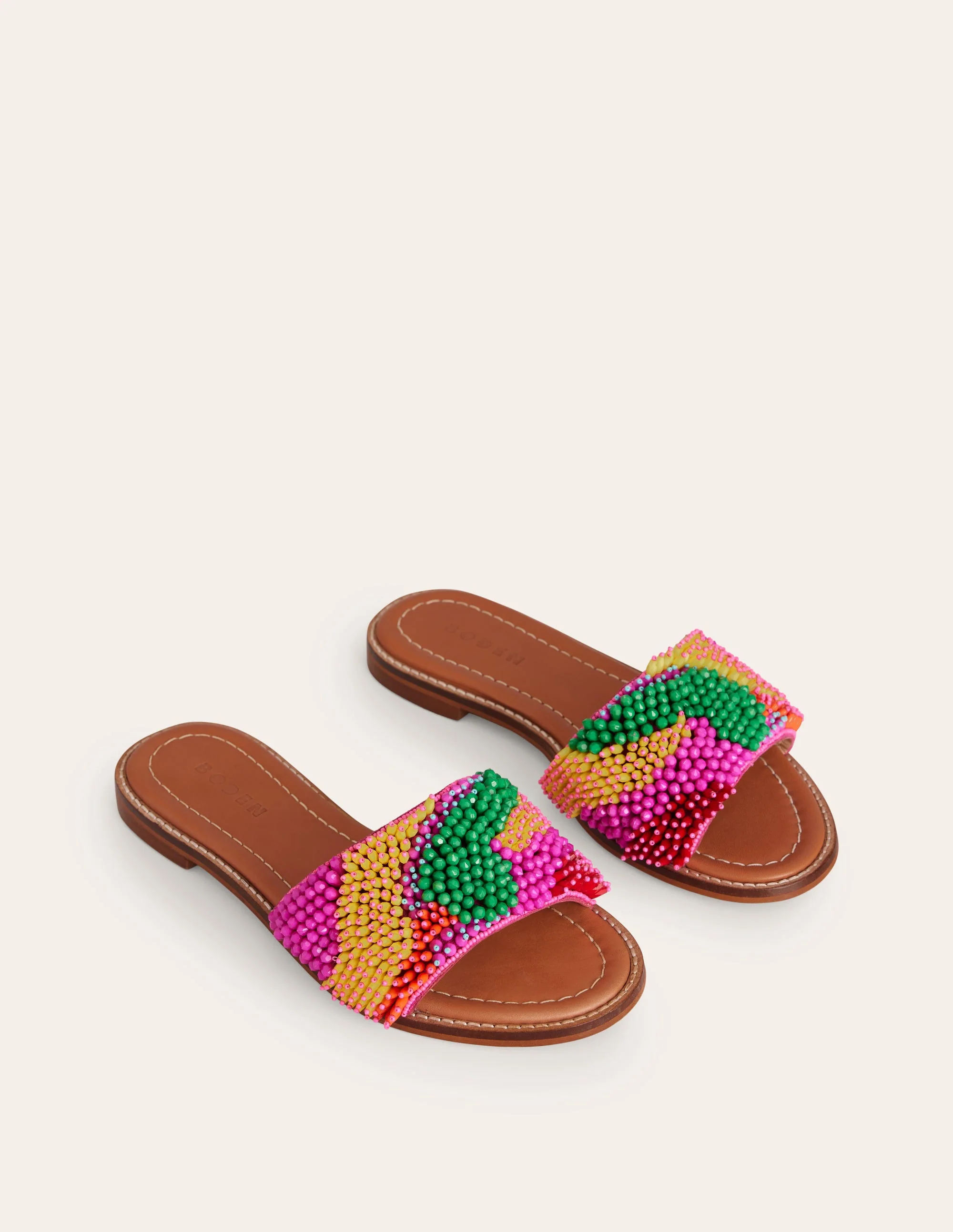 Multi-Beaded Flat Sandals-Multi - Image 3