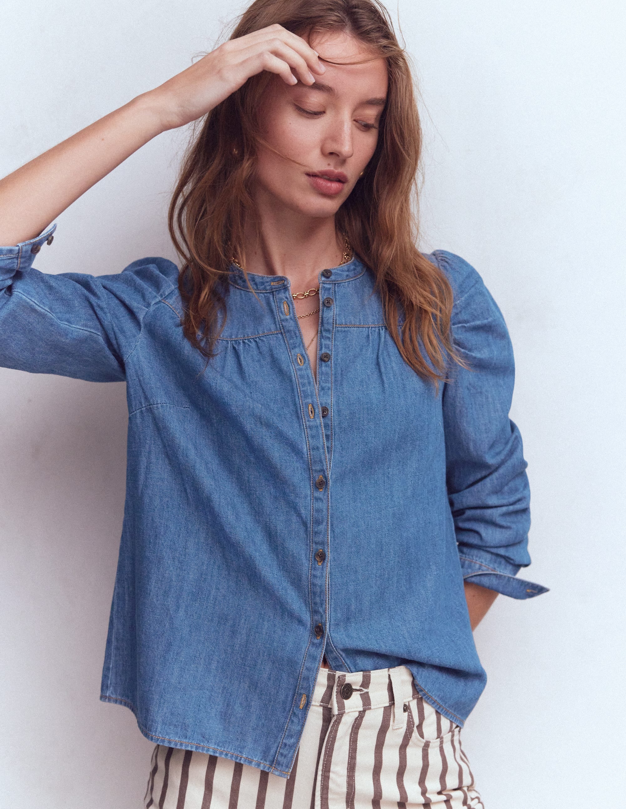 Mutton Denim Shirt-Mid Blue - Image 4