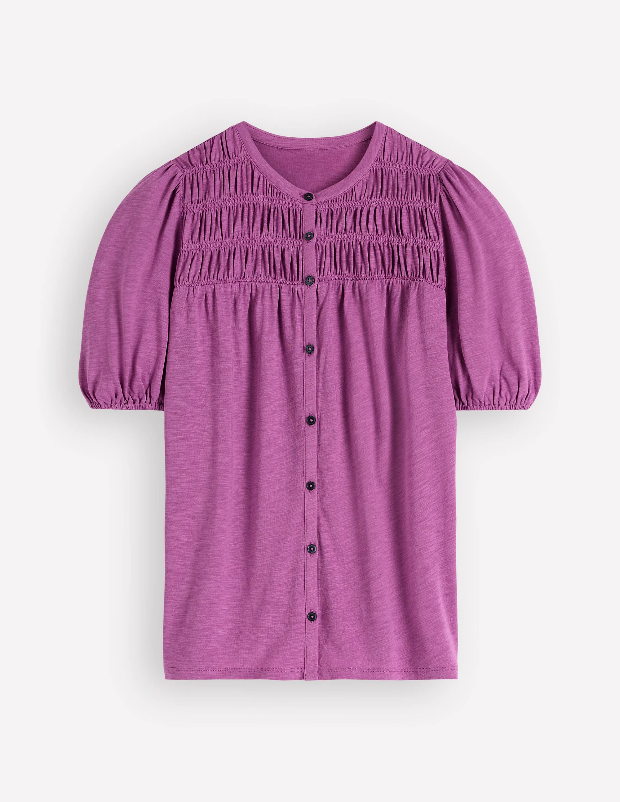 Mya Short Sleeve Smocked Shirt-Clover Purple - Image 6