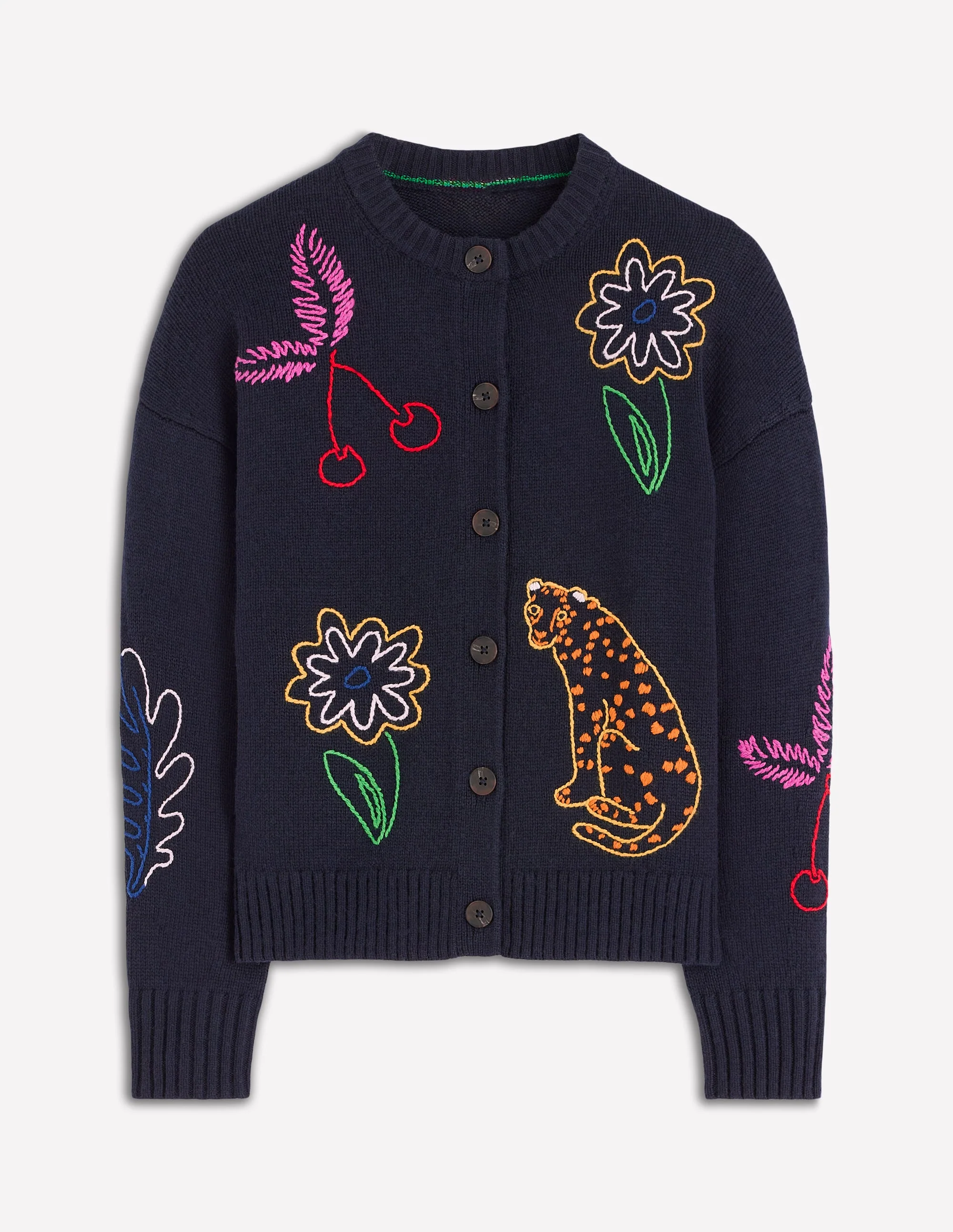 Natalie Embroidered Cardigan-Navy Embroidery - Image 6