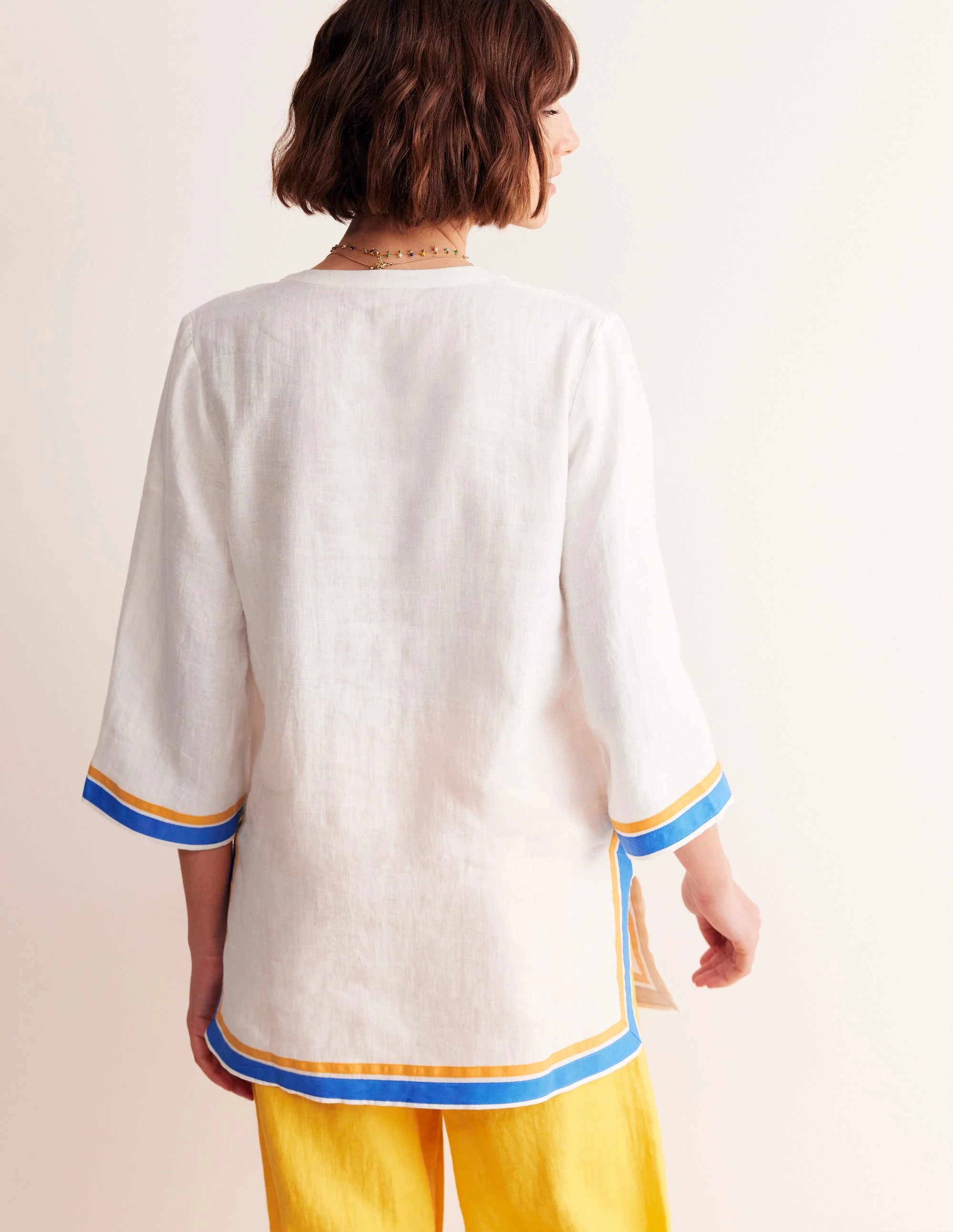 Neck Detail Tunic Top-White, Surf the Web - Image 3
