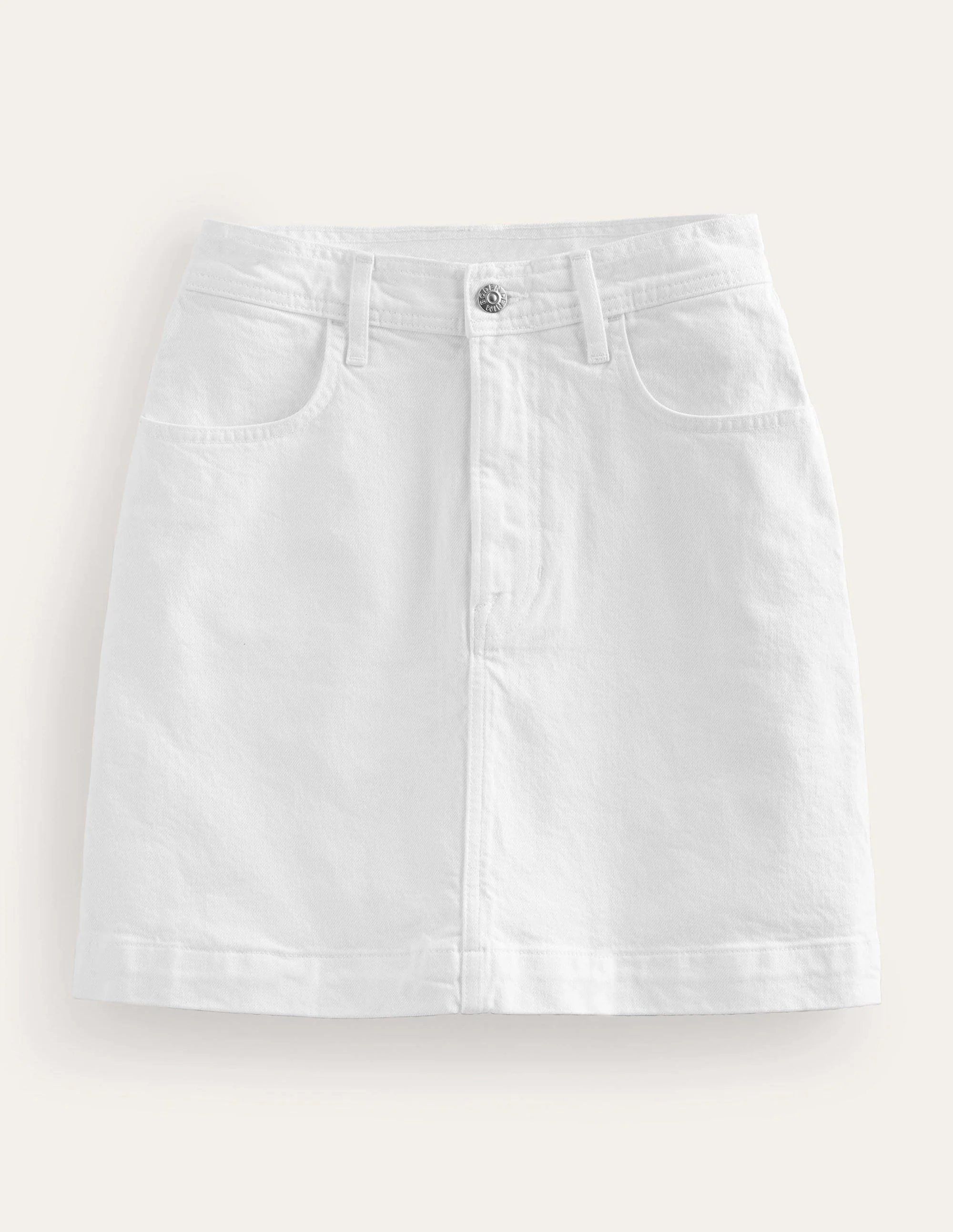 Nell Denim Mini Skirt-Ecru - Image 5