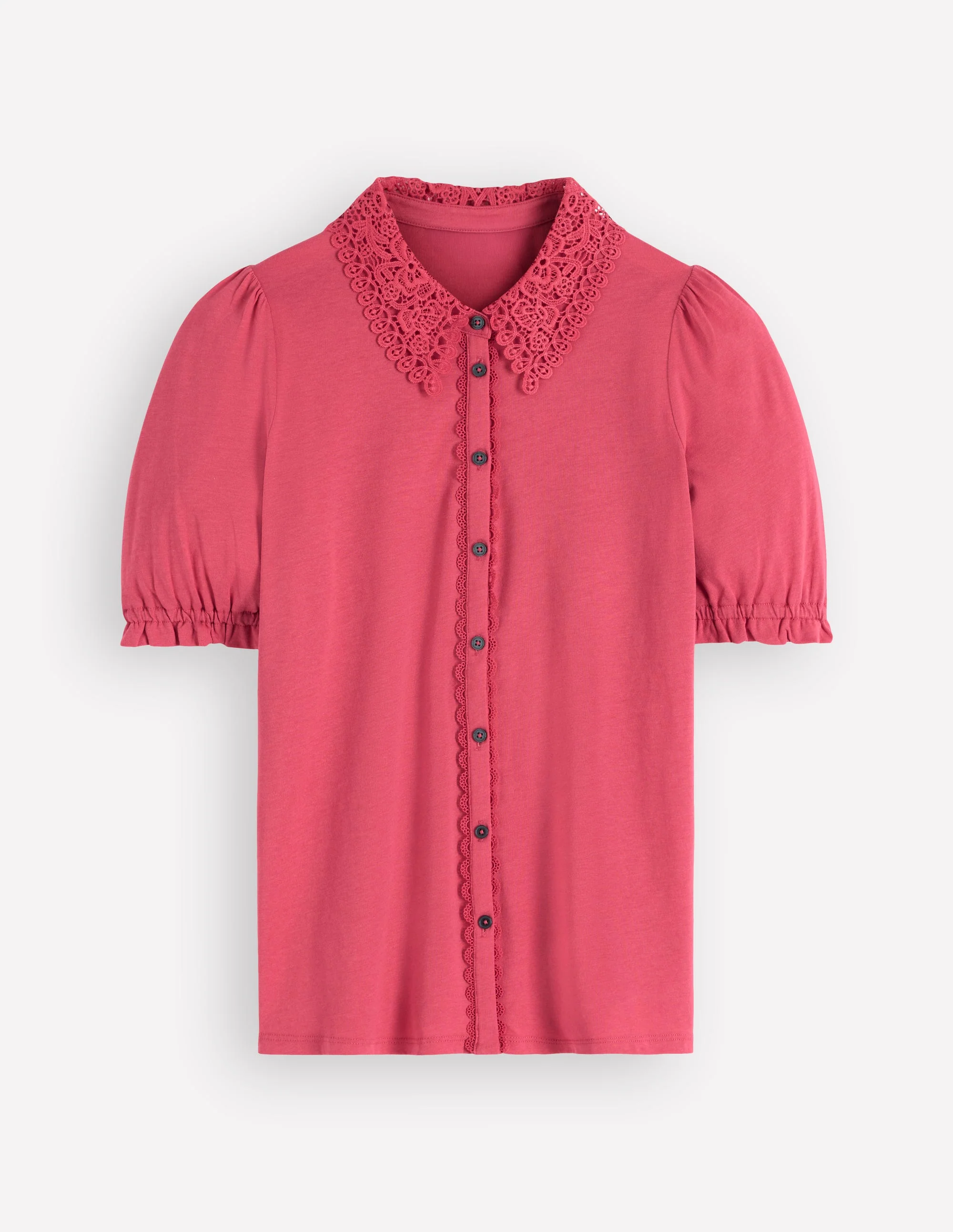 Nessa Broderie Collar Blouse-Cherry Blush - Image 5