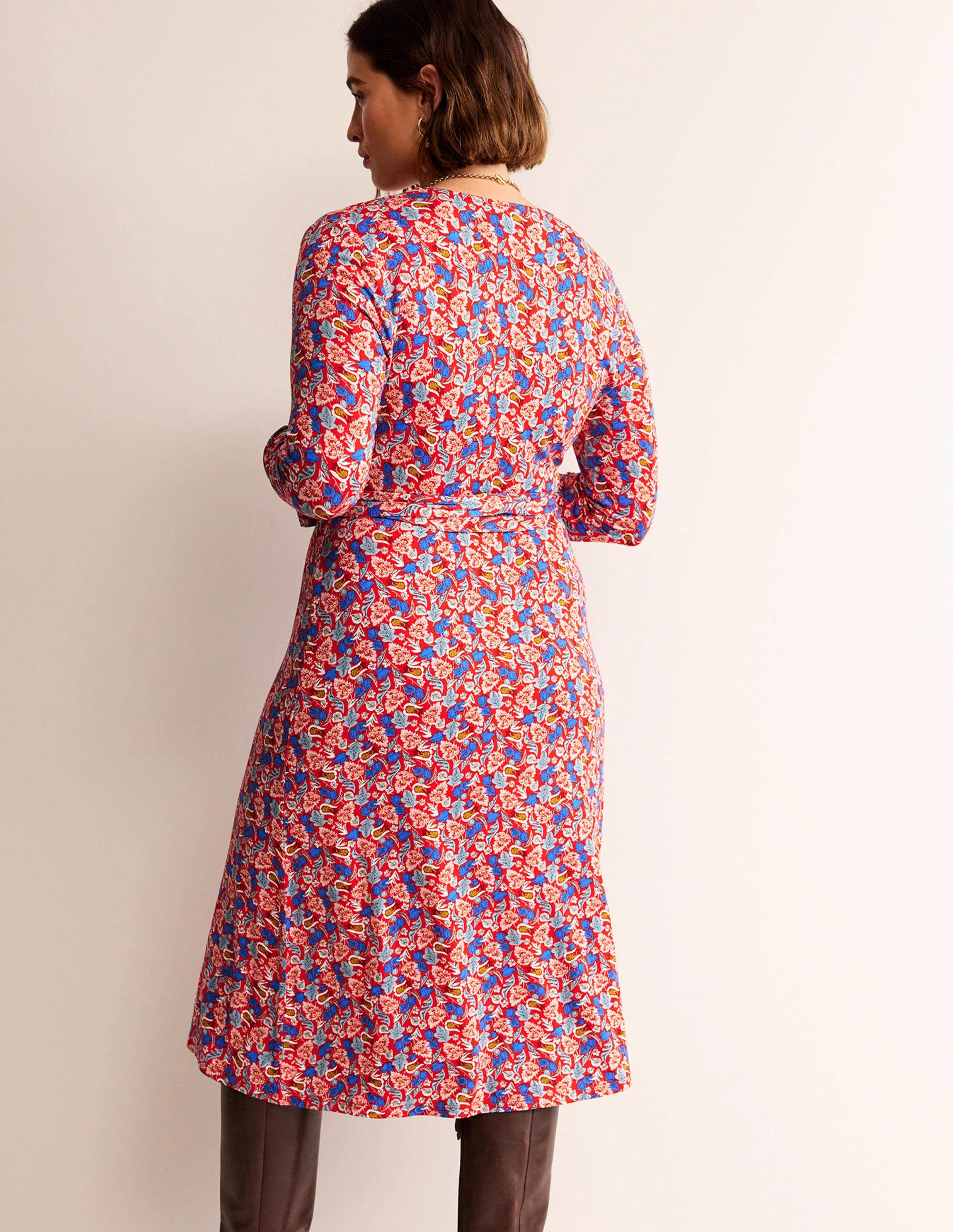 Nina Jersey Midi Dress-Hot Pepper, Tulip Bloom - Image 8