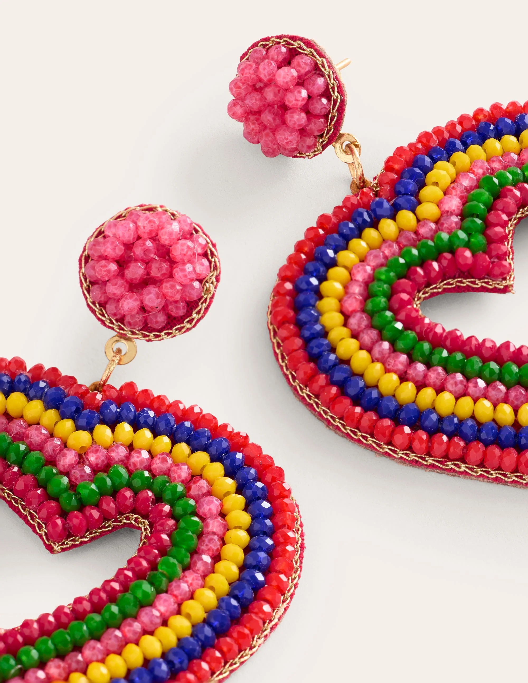 Novelty Beaded Earrings-Heart - Image 3